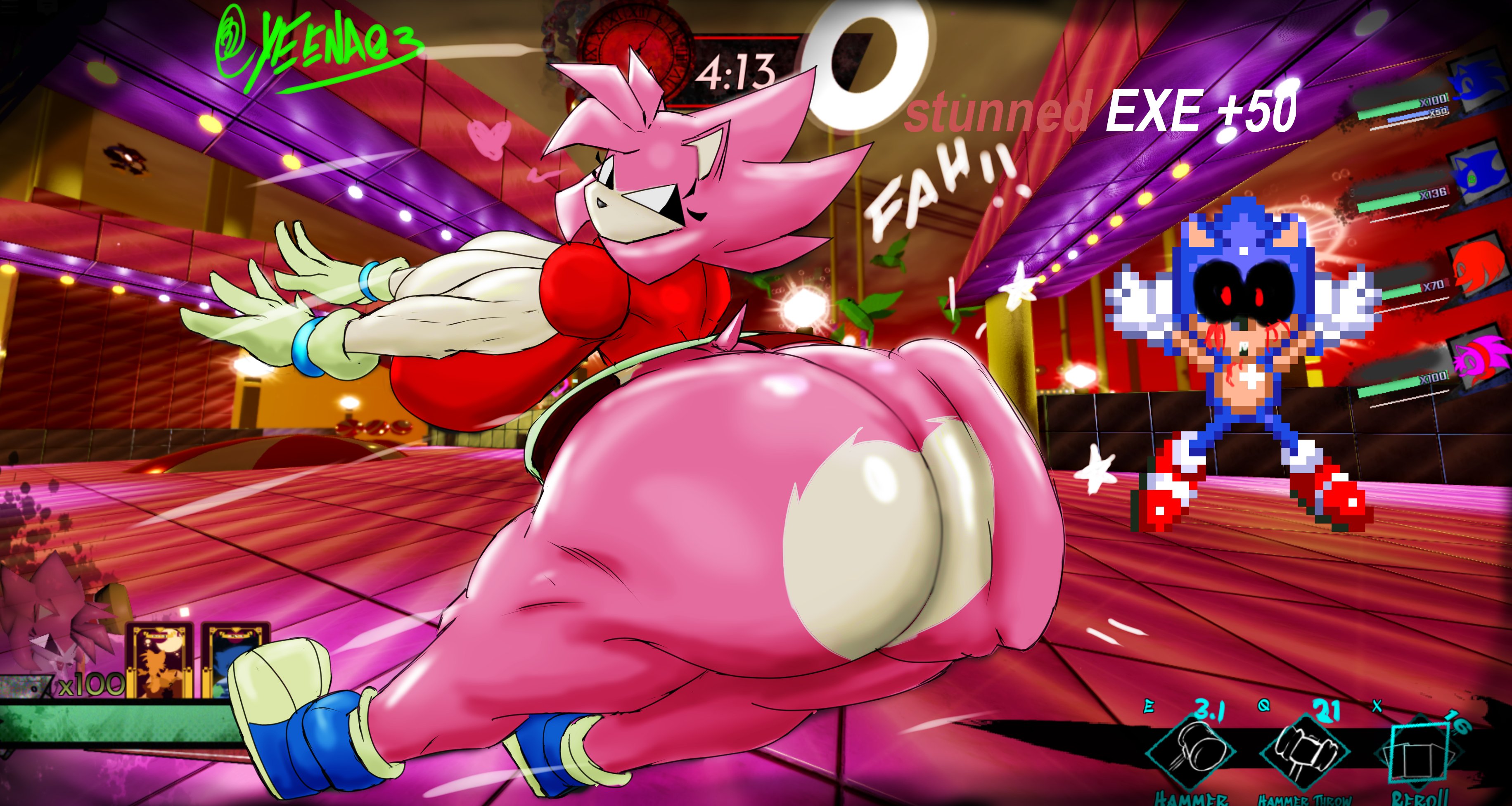 1girls, 3d background, amy rose, anthro, ass, ass focus, big ass, big breasts, breasts, cleavage, fat ass, female, furry, game ui, giant ass, malware amy, mouthless, outcome memories, roblox, roblox background, roblox game, screencap background, sonic (series), sonic the hedgehog (series), sonic.exe, sonic.exe (series), tagme, thick, thick ass, thick butt, thick thighs, thighs, yeena03