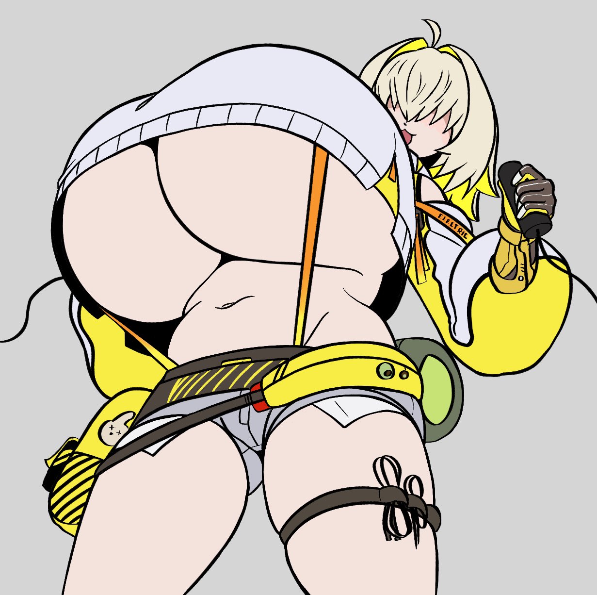 1girls bangs_over_eyes big_breasts breast_focus breasts elegg_(nikke) female female_focus female_only giant_breasts gigantic_breasts goddess_of_victory:_nikke huge_breasts kingmelon massive_breasts mostly_clothed revealing_clothes smile solo thick_thighs top_heavy underboob