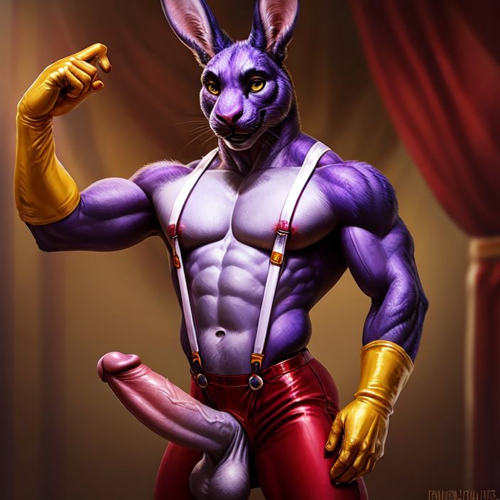 1boy 1furry 1male abs ai_generated balls ballsack biceps big_balls big_biceps big_cock big_deltoids big_dick big_pecs big_penis big_testicles big_trapezius bunny cock deltoids dick furry furry_male gay huge_penis jax_(the_amazing_digital_circus) male male_focus male_only muscles muscular muscular_anthro muscular_male nuts nutsack pecs pectorals penis purple_body purple_skin rabbit realistic scrotum testicles the_amazing_digital_circus toned_body toned_male trapezius yellow_eyes