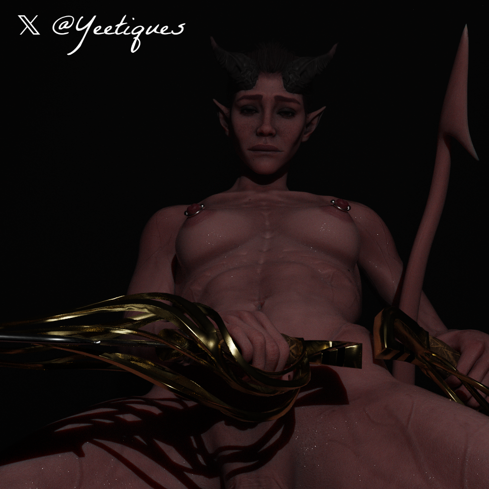 3d athletic_futanari baldur's_gate_3 biting_lip blowjob chaya daggers forced_blowjob futa_only futanari nipple_piercing nipple_piercings piercings taker_pov tav_(baldur's_gate) tiefling veins veiny veiny_penis wet yeetiques