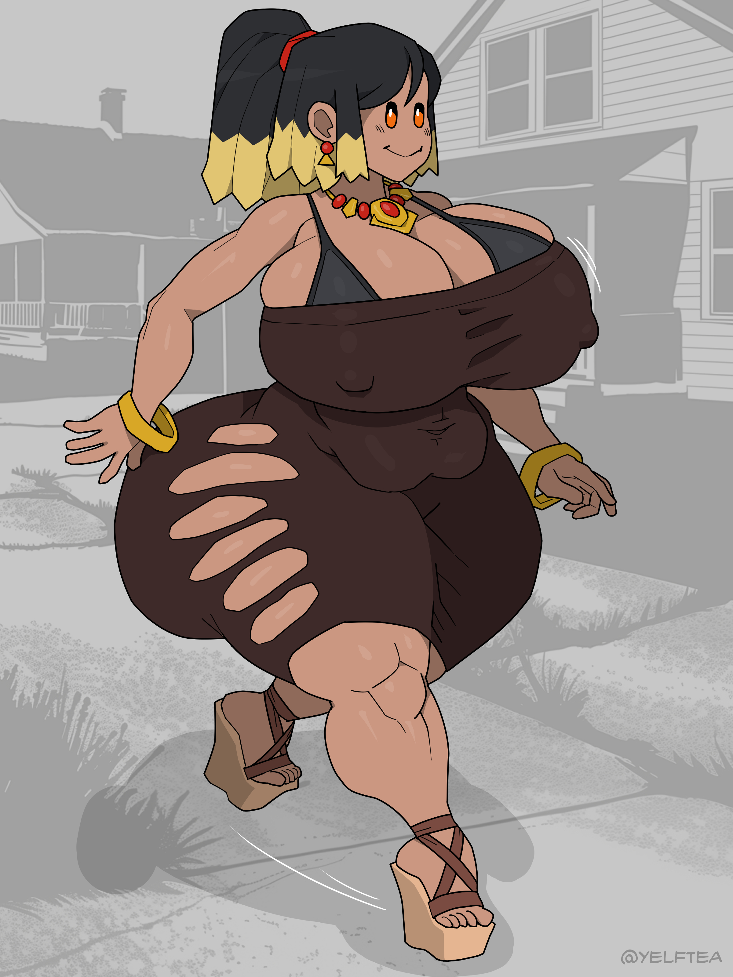 1girls, ass, big ass, big breasts, big butt, breasts, chubby, chubby female, cleavage, fat ass, fat butt, female, female focus, female only, huge ass, huge breasts, huge butt, large ass, large breasts, large butt, massive ass, massive breasts, massive butt, tagme, thick thighs, thighs, walking, yelftea
