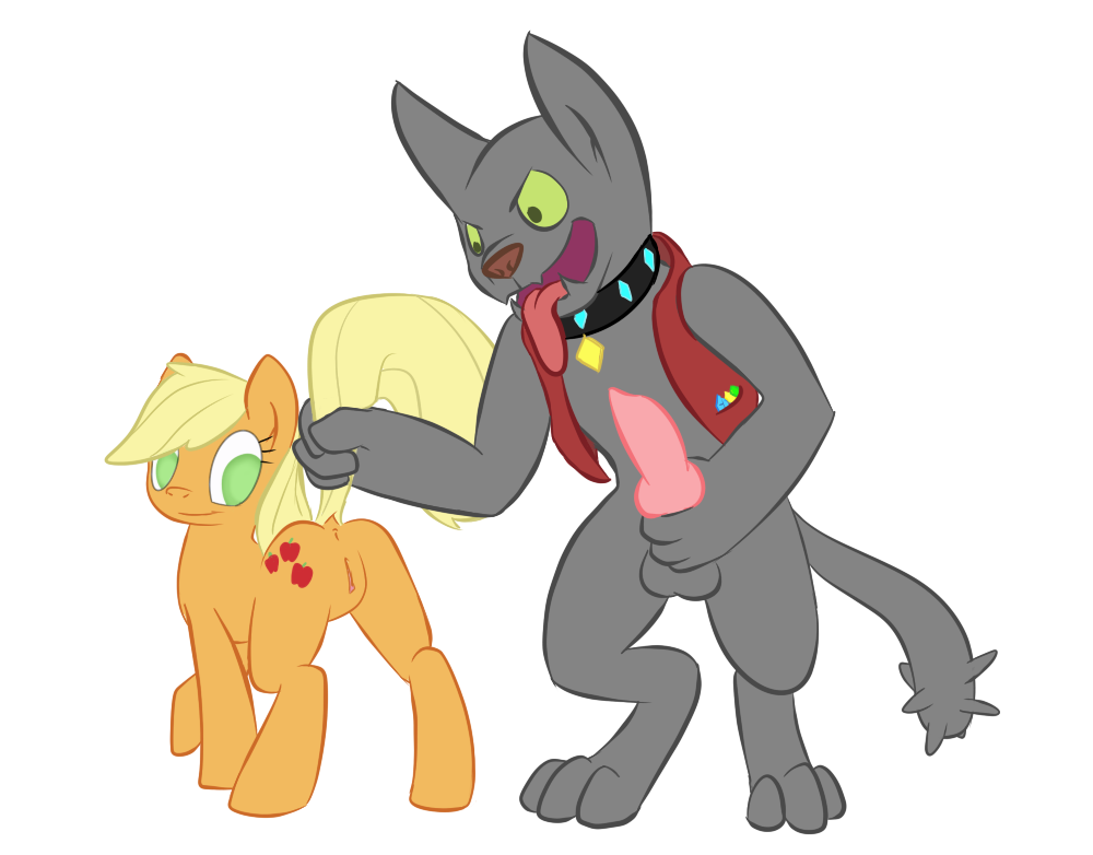 anus applejack_(mlp) balls blonde_hair canine clopper-dude collar cutie_mark equine female friendship_is_magic fur green_eyes hair horse male my_little_pony open_mouth orange_fur penis pony pussy rover_(mlp) smooth_skin straight tongue tongue_out