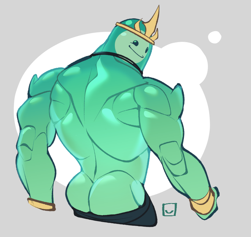 1boy 2024 ass back_view digital_media_(artwork) fortnite fortnite:_battle_royale goo_creature looking_at_viewer looking_back low_res male male_only muscular_back omlet_bavuz pants_down poseidon_(fortnite) rippley rippley_(fortnite) slime smile solo solo_male tagme translucent translucent_body