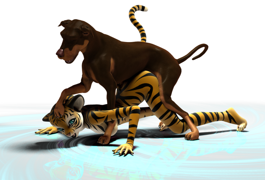 3d annonymouse anthro anthro_on_feral zoophilia canine feline female feral interspecies male sex tiger zoophilia