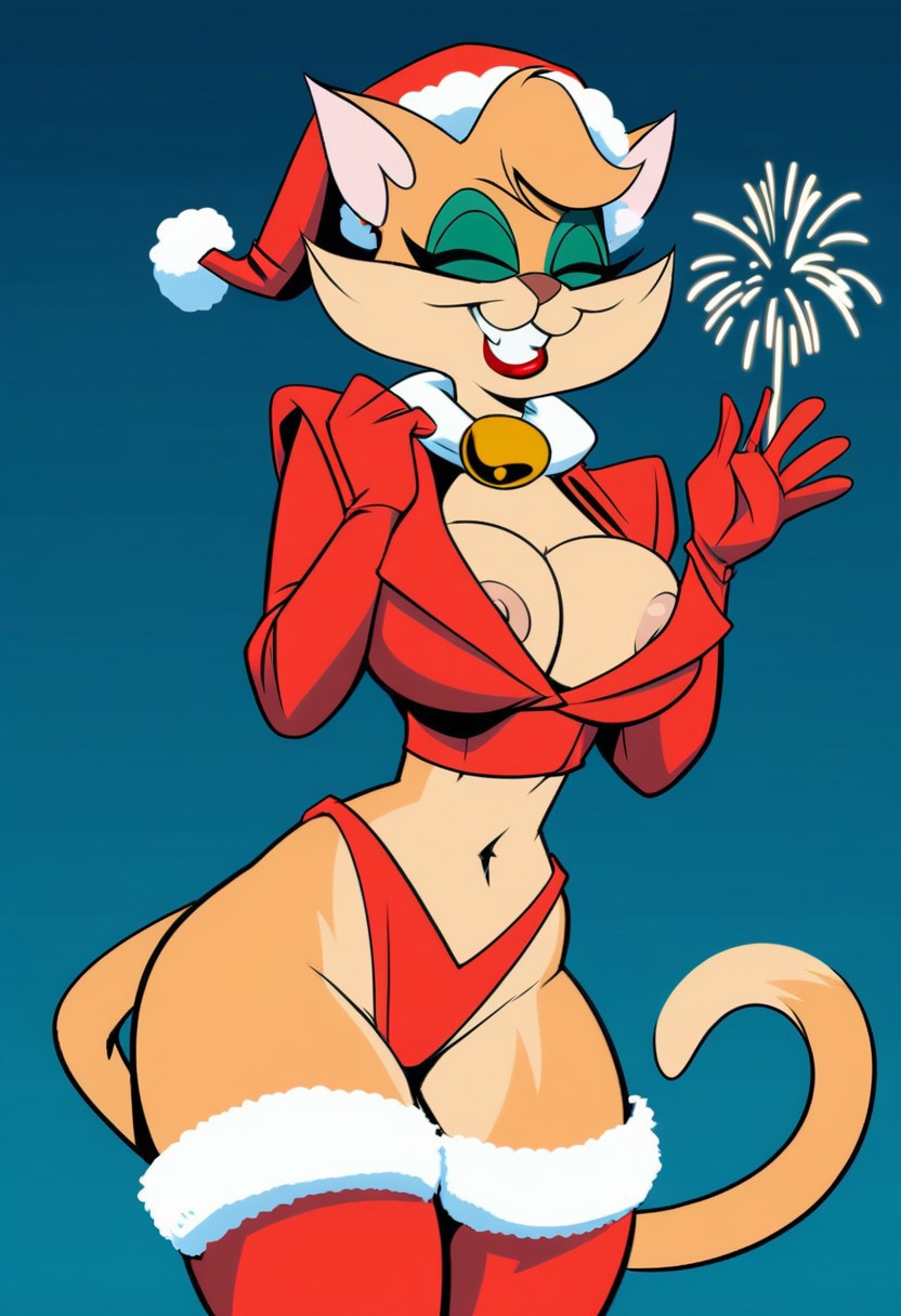 ai_generated catgirl christmas fantomcat female female_only furry tabitha_wildcat xmas