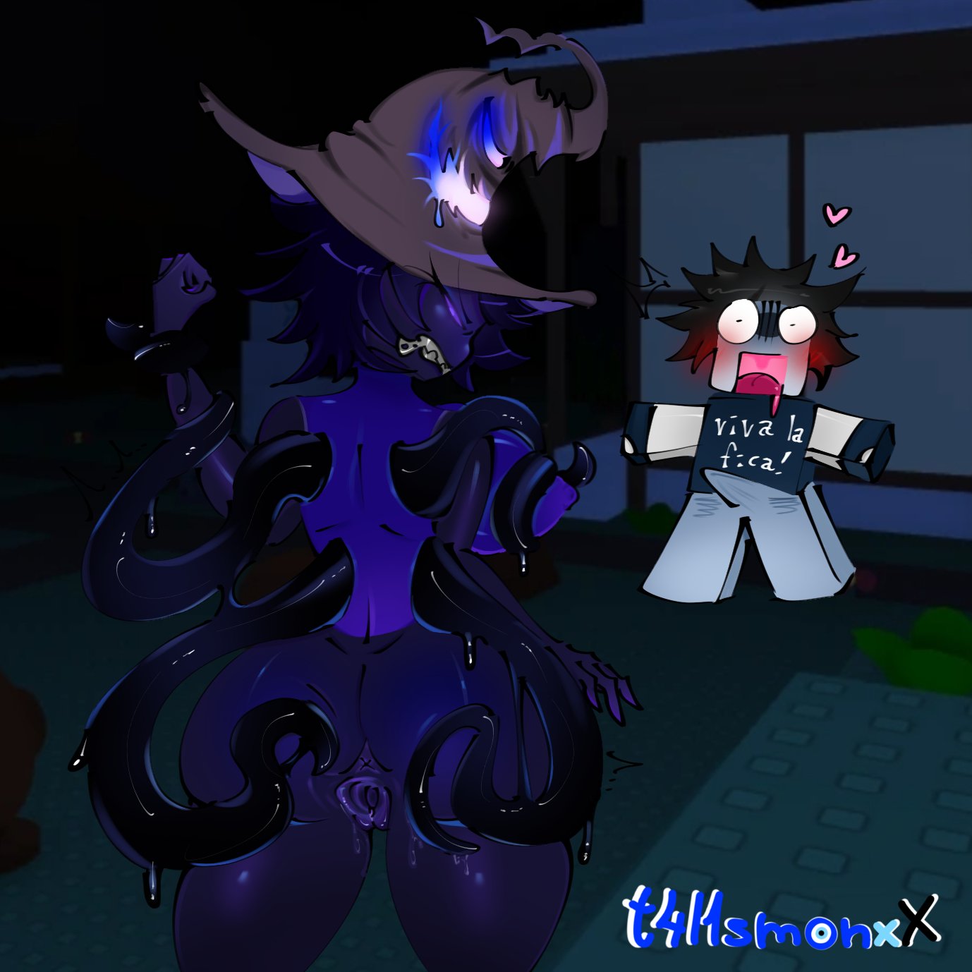 azure_(forsaken) big_ass big_breasts big_nipples big_thighs blush bulge clothed_male_nude_female forsaken_(roblox) gender_transformation genderswap_(mtf) hard hard_nipples hat mouth_closed naked naked_female nipples open_mouth r63 roblox roblox_avatar roblox_background roblox_game roblox_oc robloxian rule_63 shocked shocked_expression shocked_eyes straight sweat sweatdrop tentacle tentacle_sex two_time_(forsaken) wet wet_body wet_pussy wet_skin worried worried_expression