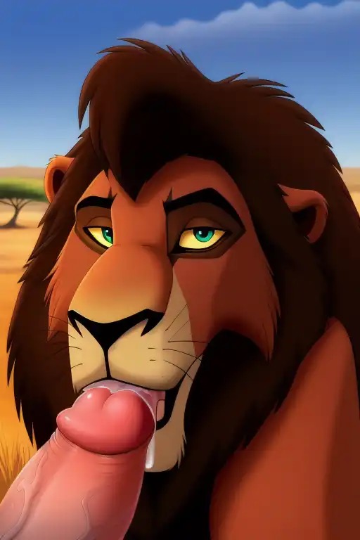 african ai_generated bedroom_eyes big_cock big_penis blowjob brown_fur dark_hair disney dominant_feral dominant_male drooling drooling_on_penis eyebrows feline fellatio feral feral_male feral_on_human green_eyes human human_penis humanoid_genitalia humanoid_penis kovu kovu_(the_lion_king) licking licking_penis lion looking_at_viewer male male_focus male_on_feral mane mouth_full_of_cock penis penis_in_mouth penis_lick savanna seductive seductive_eyes seductive_look seductive_smile the_lion_king viewer_perspective wet_penis whiskers yellow_sclera zoophilia