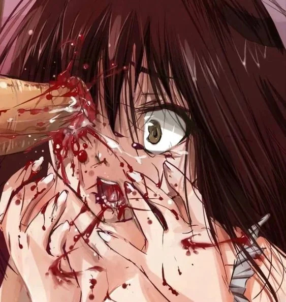 artist_request blood character_request eye_penetration gore guro penis_on_eye questionable_consent scared_expression