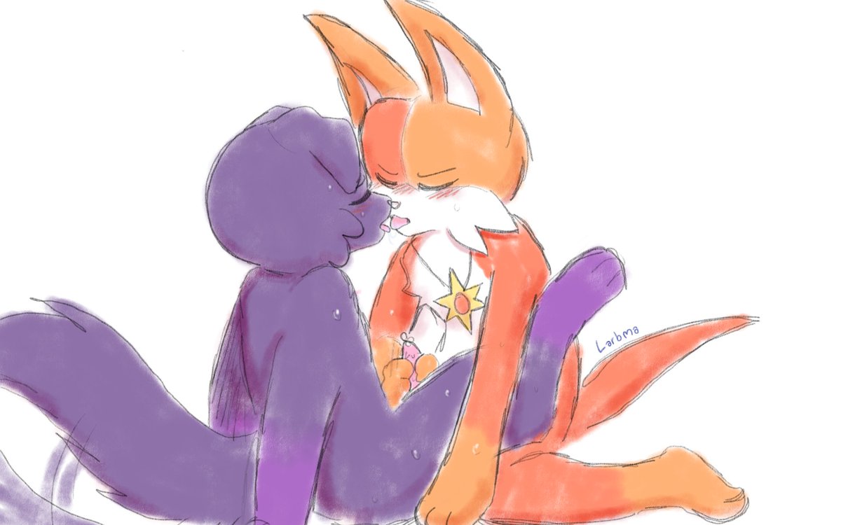 catnip_(pachi_rizuu) critters_(poppy_playtime) cum cum_on_penis dogdaze_(pachi_rizuu) furry_only kissing kissing_while_penetrated masturbation no_humans orange_body orange_fur orange_skin poppy_playtime poppy_playtime_(chapter_3) purple_body purple_fur purple_skin simple_background simple_shading smiling_critters tongue tongue_out white_background