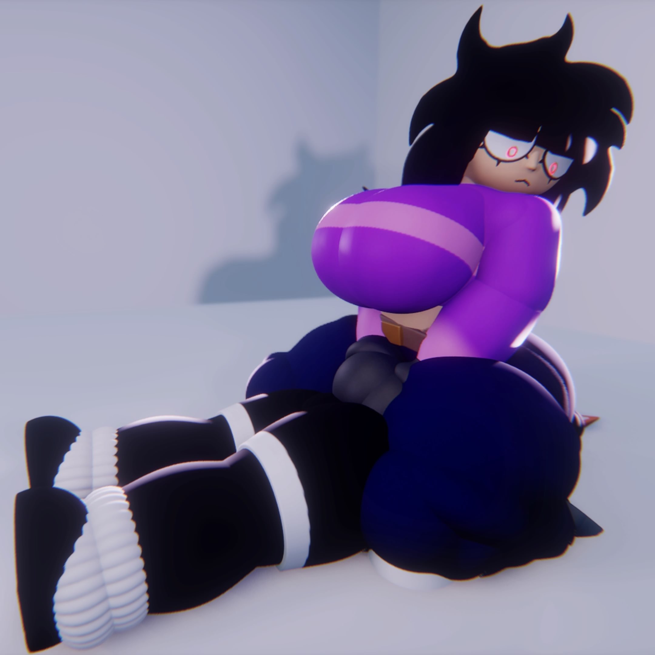 1boy, 1girls, ass, big ass, big breasts, big butt, black hair, breasts, dialnsfw, dreams, facesitting, fat ass, female, fully clothed, fully clothed female, huge ass, huge breasts, huge butt, large ass, large breasts, large butt, long hair, lumi (lumicrew), male, needlemouse (series), red eyes, sarah henderson (needlemouse), sitting, sitting on face, sitting on person, sonic (series), sonic the hedgehog (series), straight, thick, thick thighs, thighs, wide hips