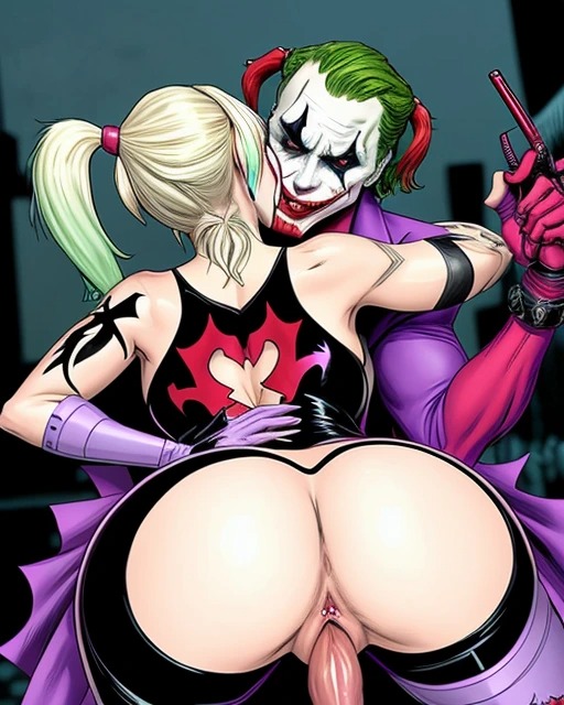 ai_generated batman_(series) dc_comics harley_quinn joker male_on_female penetrated penetration penis_in_pussy pussy riding riding_penis sex vaginal_penetration