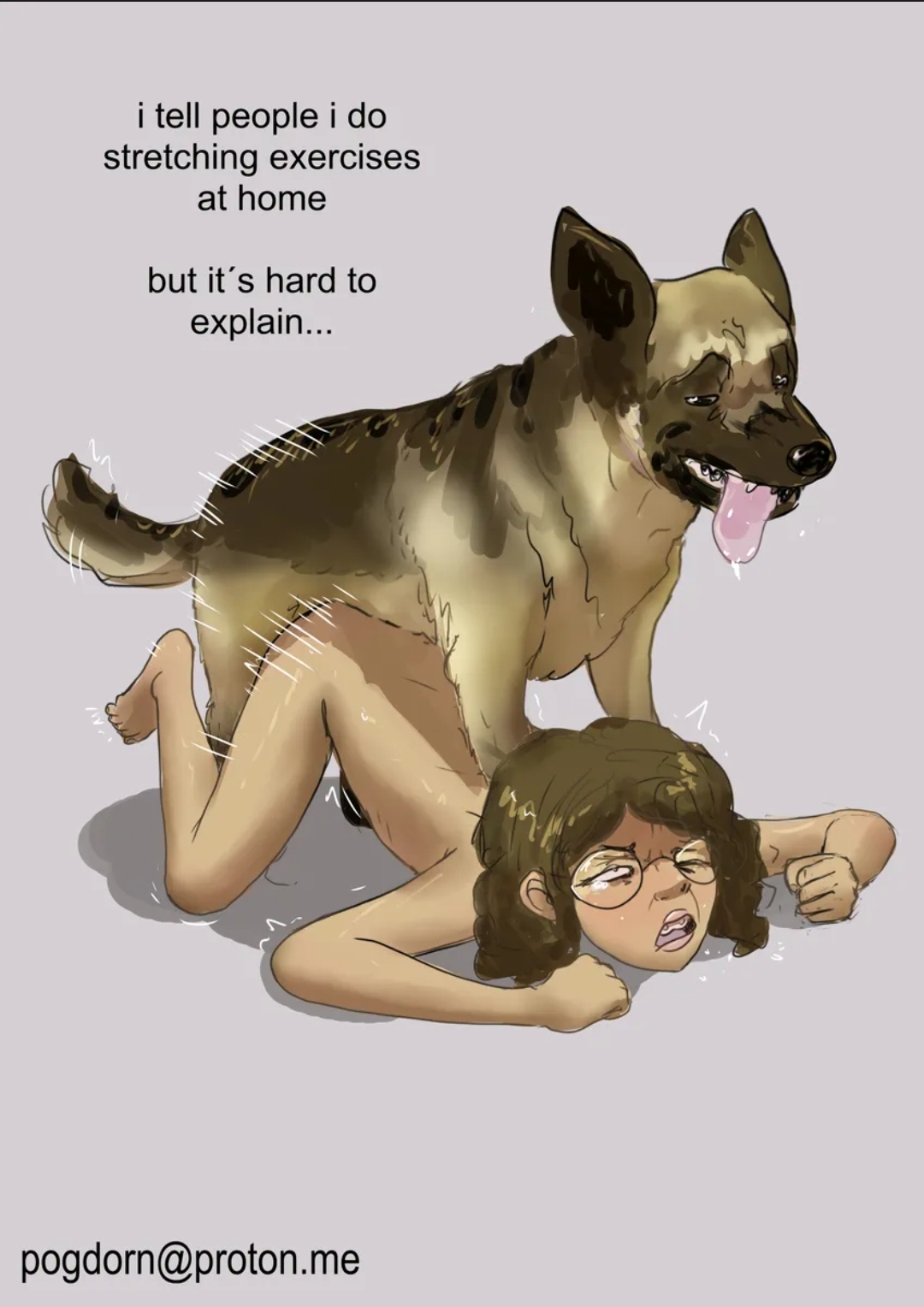 2d, all fours, ass, ass up, bestiality, brunette, canine, canine on human, commission, cum, cum inside, dialogue, dog, doggy position, doggy style, domestic dog, dominant feral, female on feral, femsub, feral, feral dominating human, feral on female, feral on human, feral penetrating, feral penetrating human, glasses, human female, human on feral, human penetrated, interspecies, latina, original, pain, petite, petite body, pogdorn, submissive human, tagme, zoophila, zoophilia