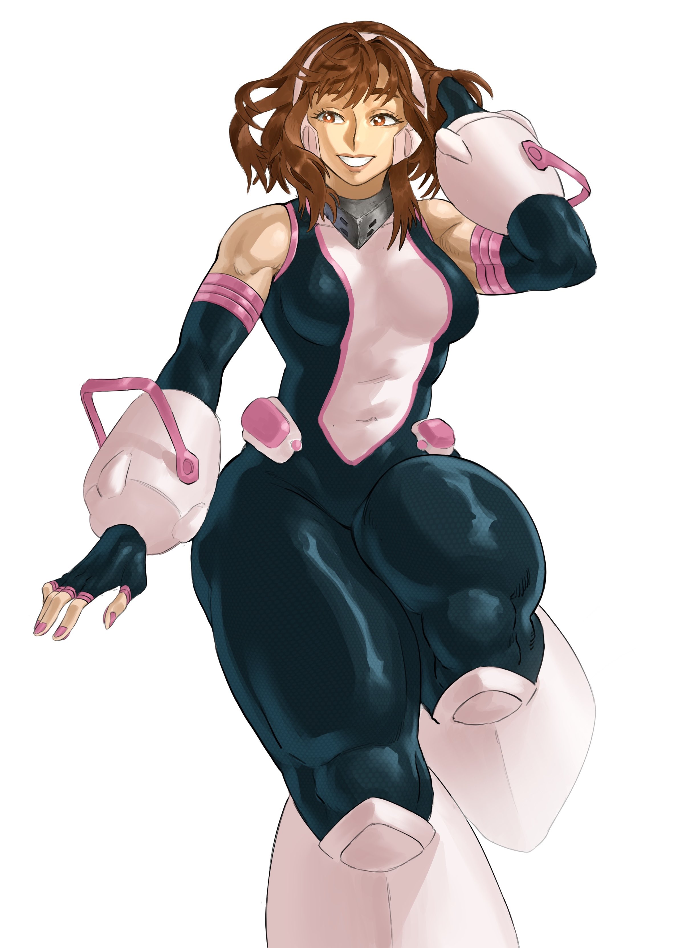 1girls, aged up, big ass, big breasts, big thighs, boku no hero academia, breasts, chubby female, curvaceous, curvy, curvy figure, female, hero outfit (mha), hips, huge thighs, kin machina, large thighs, light skin, light-skinned female, mature, mature female, my hero academia, my hero academia (finale), ochako uraraka, ochako uraraka (hero outfit), post-timeskip, strong female, thick, thick hips, thick legs, thick thighs, thighs, uraraka ochako, uravity, voluptuous, waist, wide hips, wide thighs