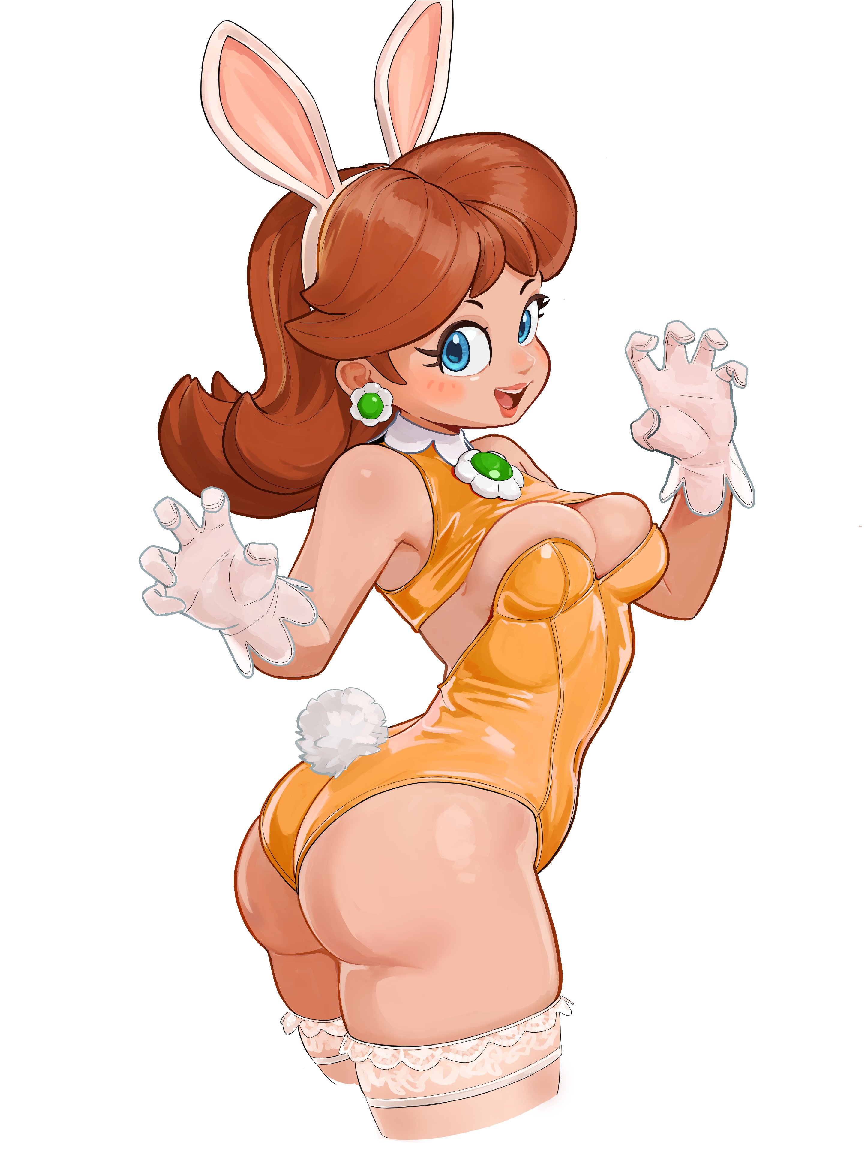 1girls, ass, big ass, big thighs, breasts, bubble ass, bubble butt, bunny costume, bunny ears, bunnysuit, busty, busty female, curvy, curvy body, curvy female, curvy figure, mario (series), mineru128127, nintendo, pinup, playboy bunny, playboy bunny leotard, princess daisy, super mario bros., thick ass, thick legs, thick thighs, wide hips, wide thighs