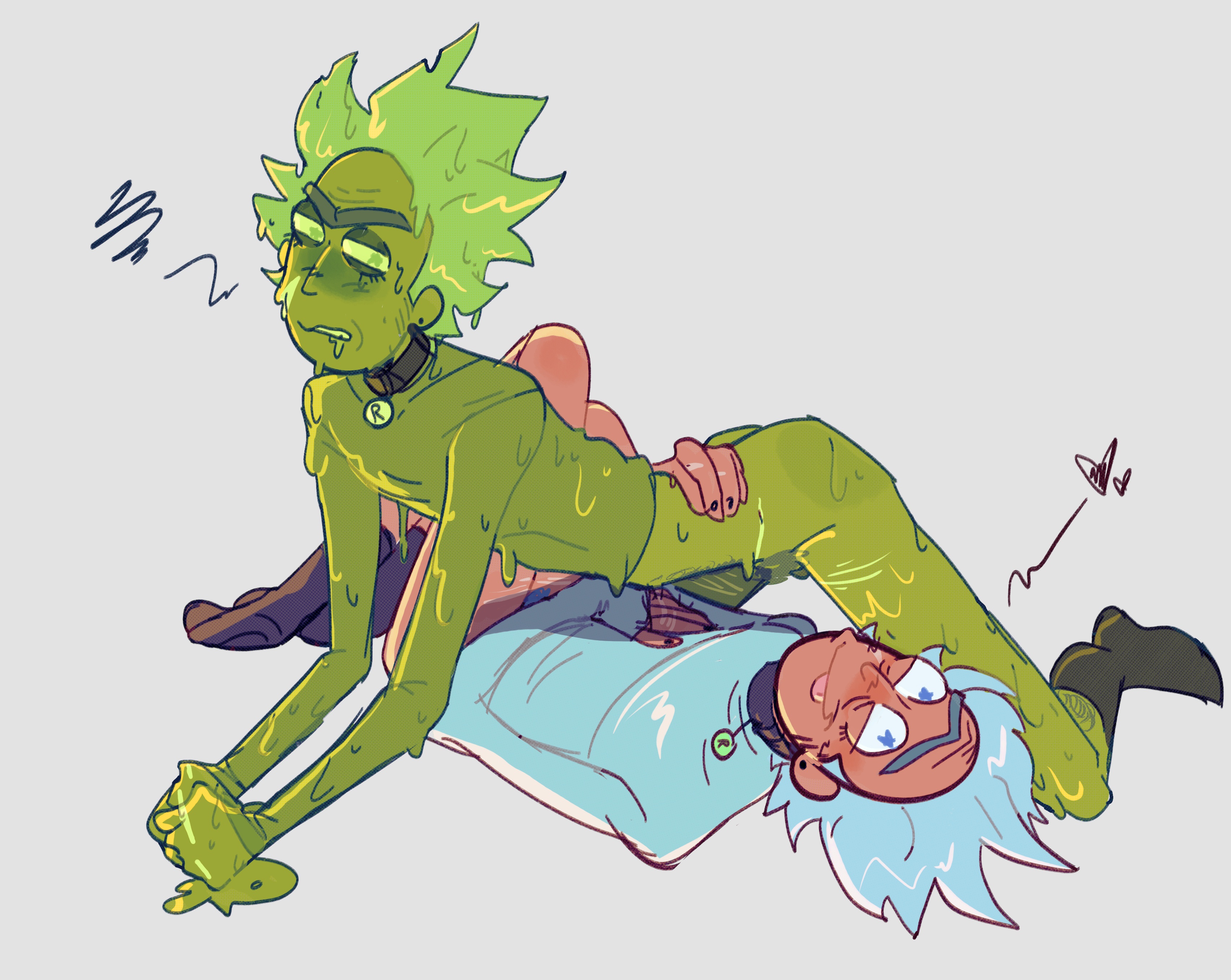 collar, cuntboy, depriviolent, intersex, pantless, partially clothed, rick and morty, rick sanchez, self harm scars, transmasc