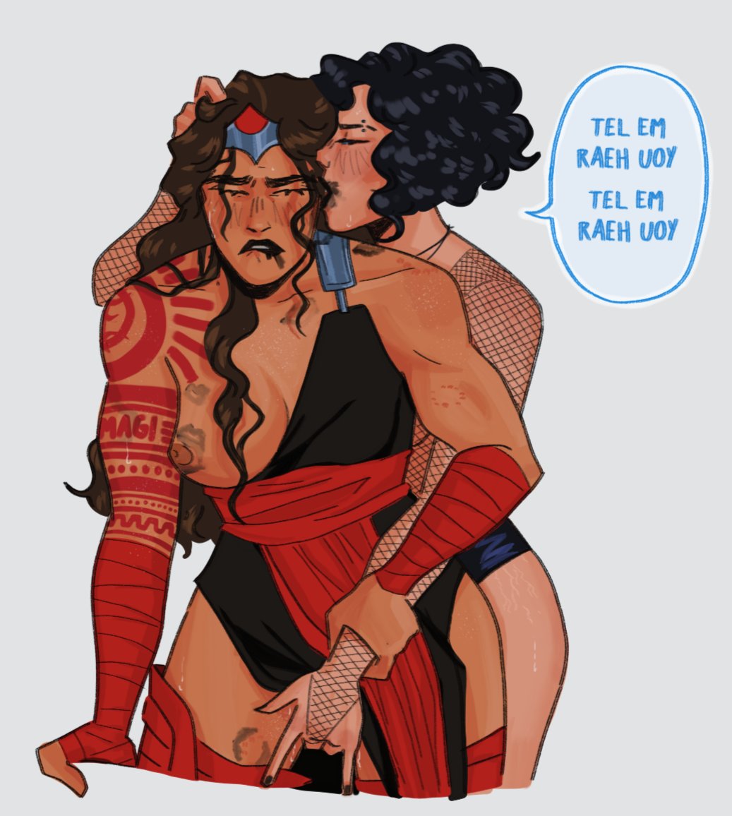 2girls, absolute dc, absolute wonder woman, absolute zatanna, dc comics, diana of themyscira, duo, fair skin, female focus, female only, fingering, fingering partner, lesbian, lipstick, lipstick mark, magiantigoart, muscular, muscular female, muscular sub, partially clothed, pierced eyebrow, small dom big sub, smeared lipstick, wonder woman, yuri, zatanna, zatanna zatara