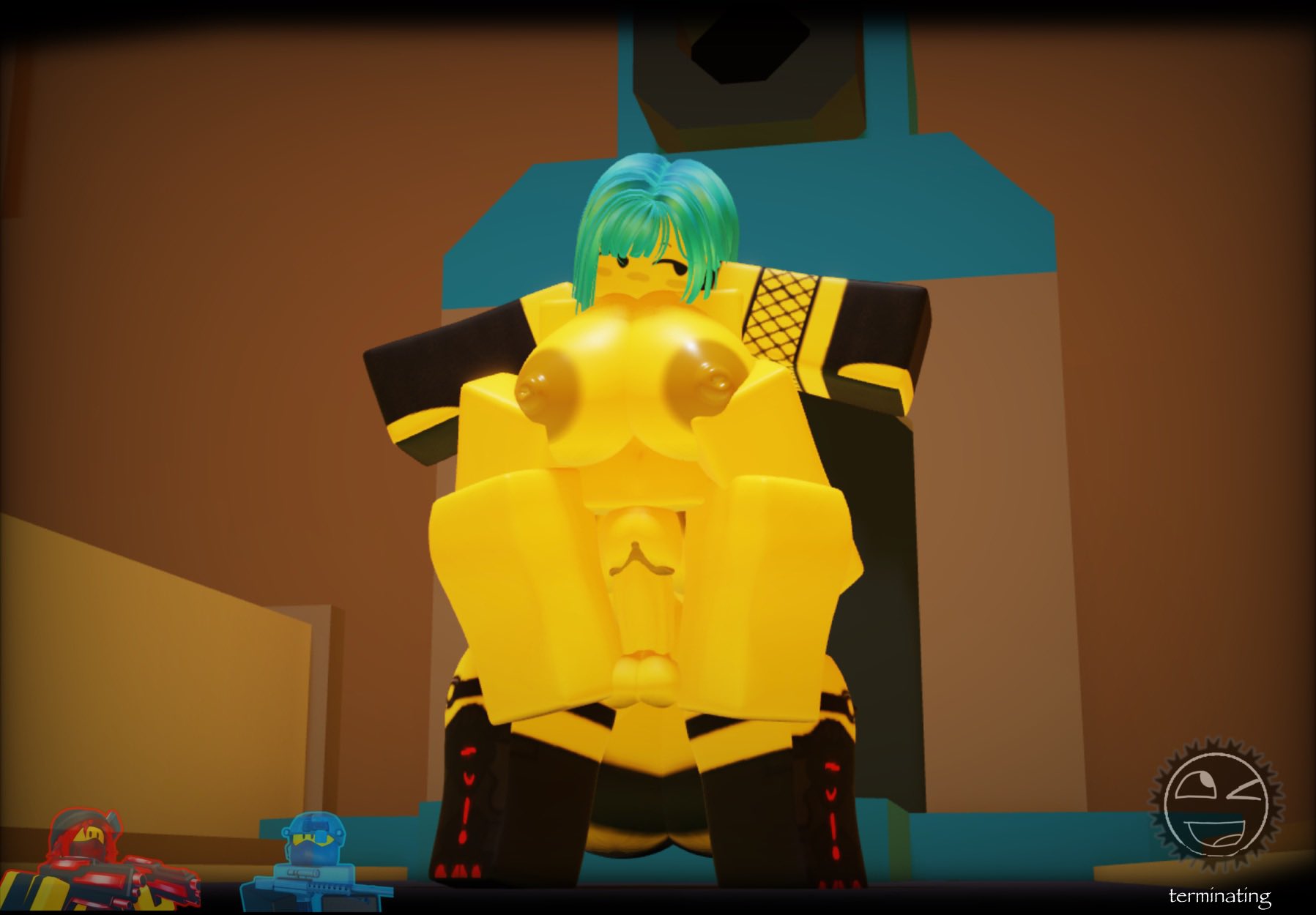 1futa, 1girls, 3d, areolae, ass, balls, breasts, nipples, nude, penis, pussy, reference image, roblox, roblox game, robloxian, rule 63, sex, sniper battler (the battle bricks), tagme, tbbfanatic, terminator (the battle bricks), the battle bricks, thighs, tumore, vaginal penetration