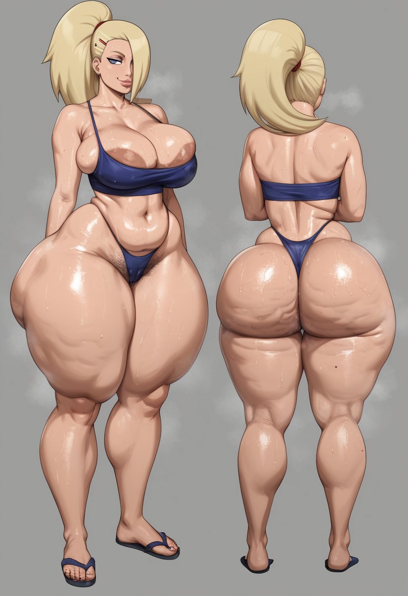 1girl, 1girls, ai generated, areolae, ass, big ass, big breasts, big butt, bikini, blonde hair, bottom heavy, breasts, bubble ass, bubble butt, cameltoe, cellulite, curvaceous, curvy, curvy figure, fat ass, female, female only, flip flops, hips, ino yamanaka, musk, musk clouds, naruto, naruto (series), oiled, oiled skin, pawg, pawg build, perfect ass, ponytail, pubic hair, sexy, sexy body, sexy female, sweat, swimsuit, taiga20, thick, thick ass, thick thighs, thong, thong bikini, voluptuous, voluptuous female, wet, wide ass, yamanaka ino