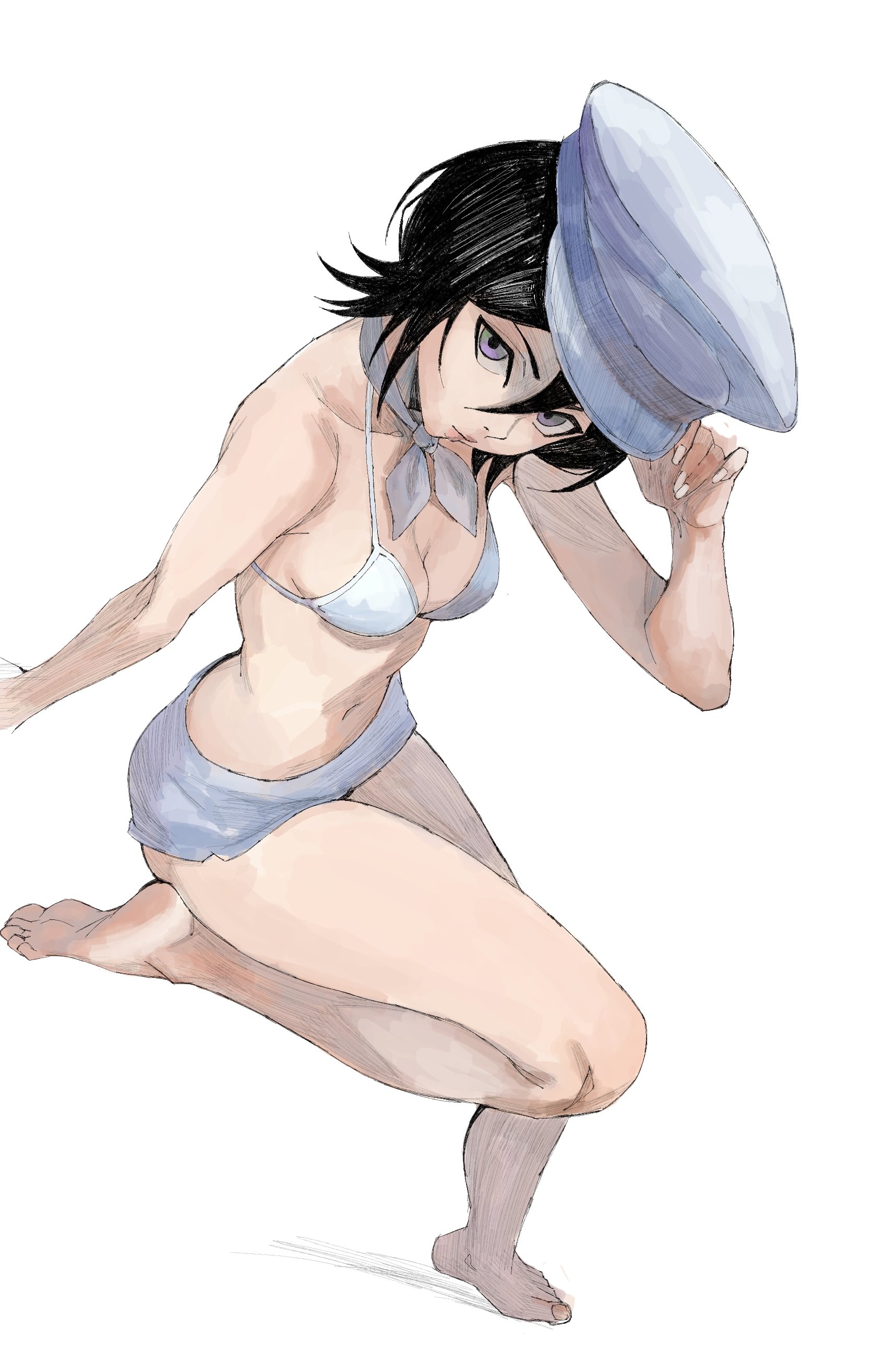 , 1girls, bikini top, black hair, bleach, breasts, cleavage, female, female only, hex mamaniac, kuchiki rukia, small breasts, solo