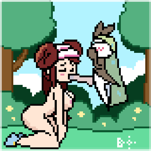 1futa, 1girls, animated, animation test, arms down, blightstar, blush, bouncing breasts, fellatio, female, floating, futa pokemon/female human, futanari, gif, hair bun, hat, human, human female, humanoid, humanoid male, interspecies, kneeling, large breasts, large penis, legendary pokemon, low res, lowres, meloetta, mythical pokemon, naked, nintendo, nude, outdoors, pixel art, pokemon, pokemon (species), pokemon bw2, pokemon on female, pokemon on human, pokephilia, rosa (pokemon), shoes, small but hung, sucking penis, tagme