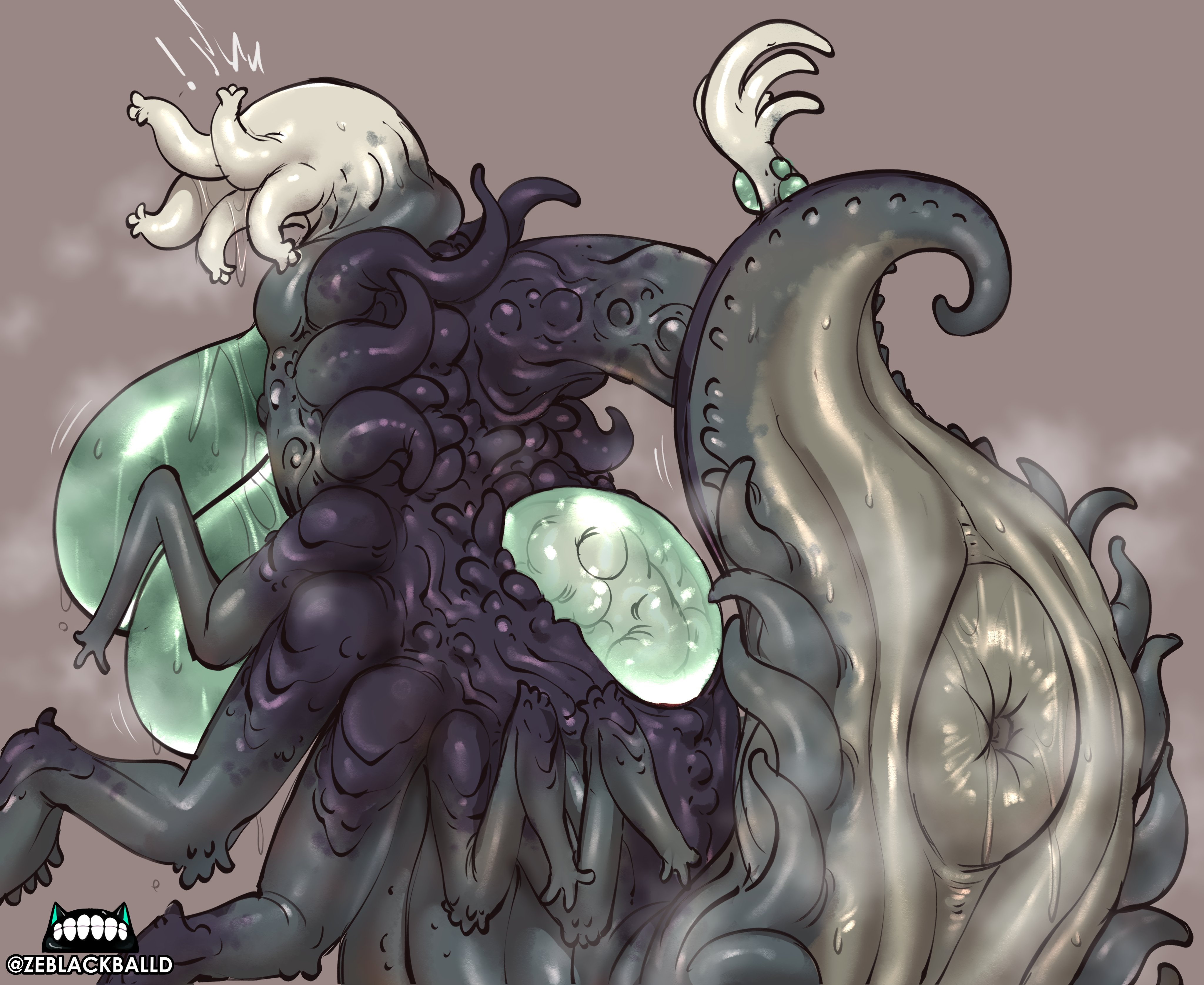 big breasts, eldritch horror, huge breasts, large breasts, monster, monster girl, nightmare waifu, original, slug girl, the vision (zeblackballd), ze blackball.d, zeblackballd (artist)