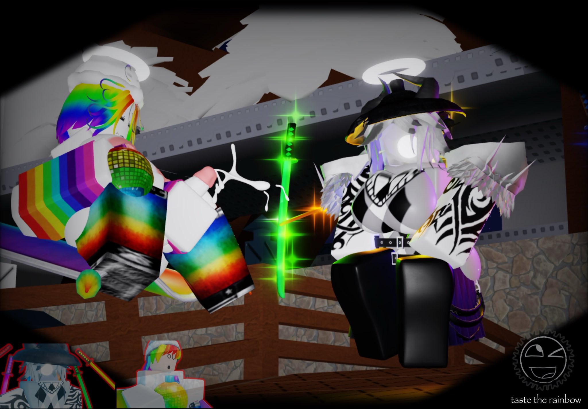 1futa, 1girls, 3d, areolae, ass, breasts, breasts out, clothed, cum, cumming, nipples, outdoors, penis, reference image, reinbo (the battle bricks), roblox, roblox game, robloxian, skittle (the battle bricks), tagme, tbbfanatic, the battle bricks, thighs, tumore