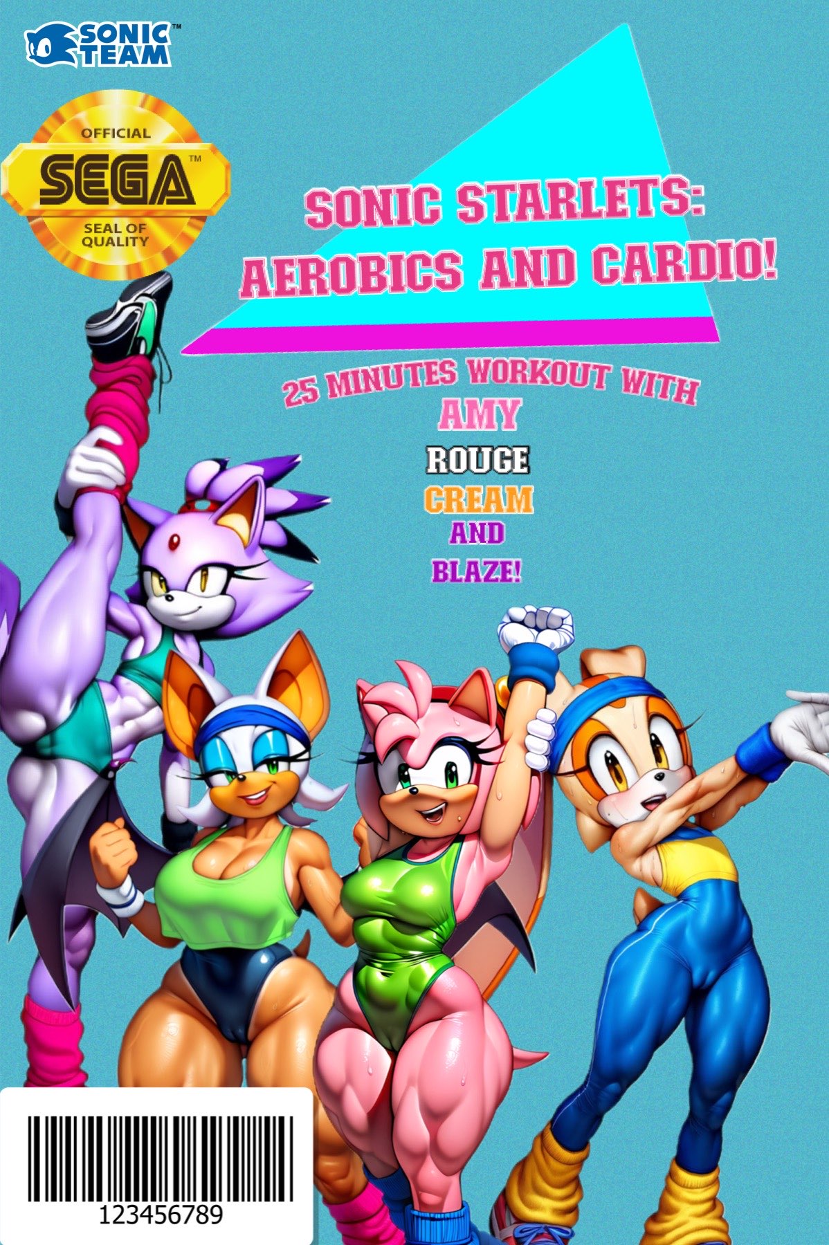 1980s_(style) 4girls aerobics aged_up ai_generated amy_rose barcode big_breasts blaze_the_cat bright_colors cameltoe clothed cream_the_rabbit flat_chest fur furry furry_only gym_clothes large_breasts leotard medium_breasts multiple_females multiple_girls muscular muscular_anthro muscular_female novelai rouge_the_bat sega small_breasts smile sonic_(series) sonic_the_hedgehog_(series) spandex sports_bra sportswear standing_split stretching sweat sweating thick_thighs toned_female toned_legs unitard vhs_case vhs_tape workout_clothes