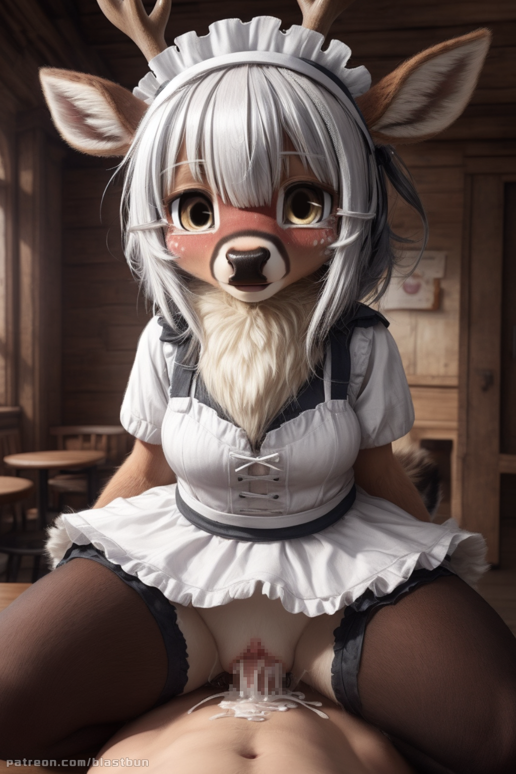 ai_generated blastbun deer furry furry_female maid nsfw ride sperm