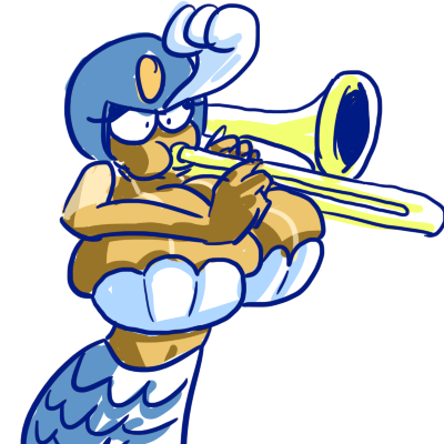 1girls brass_instrument breasts capcom clothed doodle exposed_midriff female fupoo helmet huge_breasts large_breasts mega_man mega_man(classic) mega_man_9 mermaid mermaid_tail musical_instrument playing_instrument puffed_cheeks shell_bra small_image solo solo_female splash_woman tan tanline tanned tanned_skin trombone unknown_artist white_background