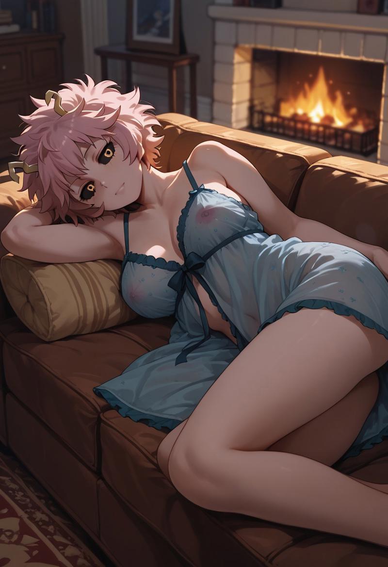 ai_generated lingerie midcafe_(artist) mina_ashido my_hero_academia nude tagme