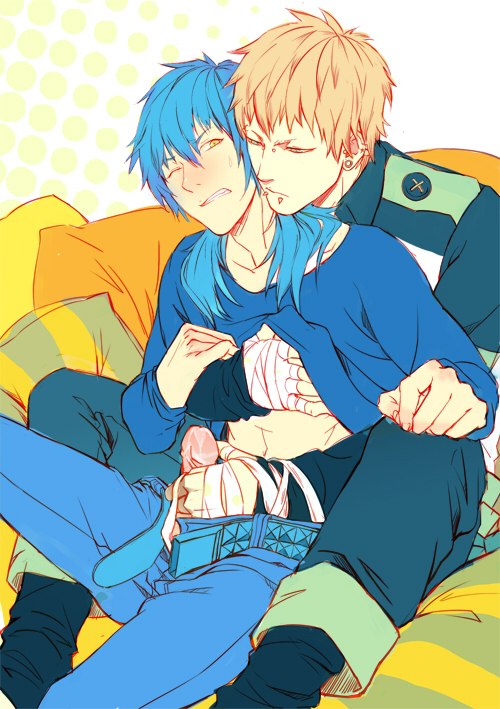 2boys dramatical_murder nitro+_chiral noiz_(dramatical_murder) seragaki_aoba yaoi