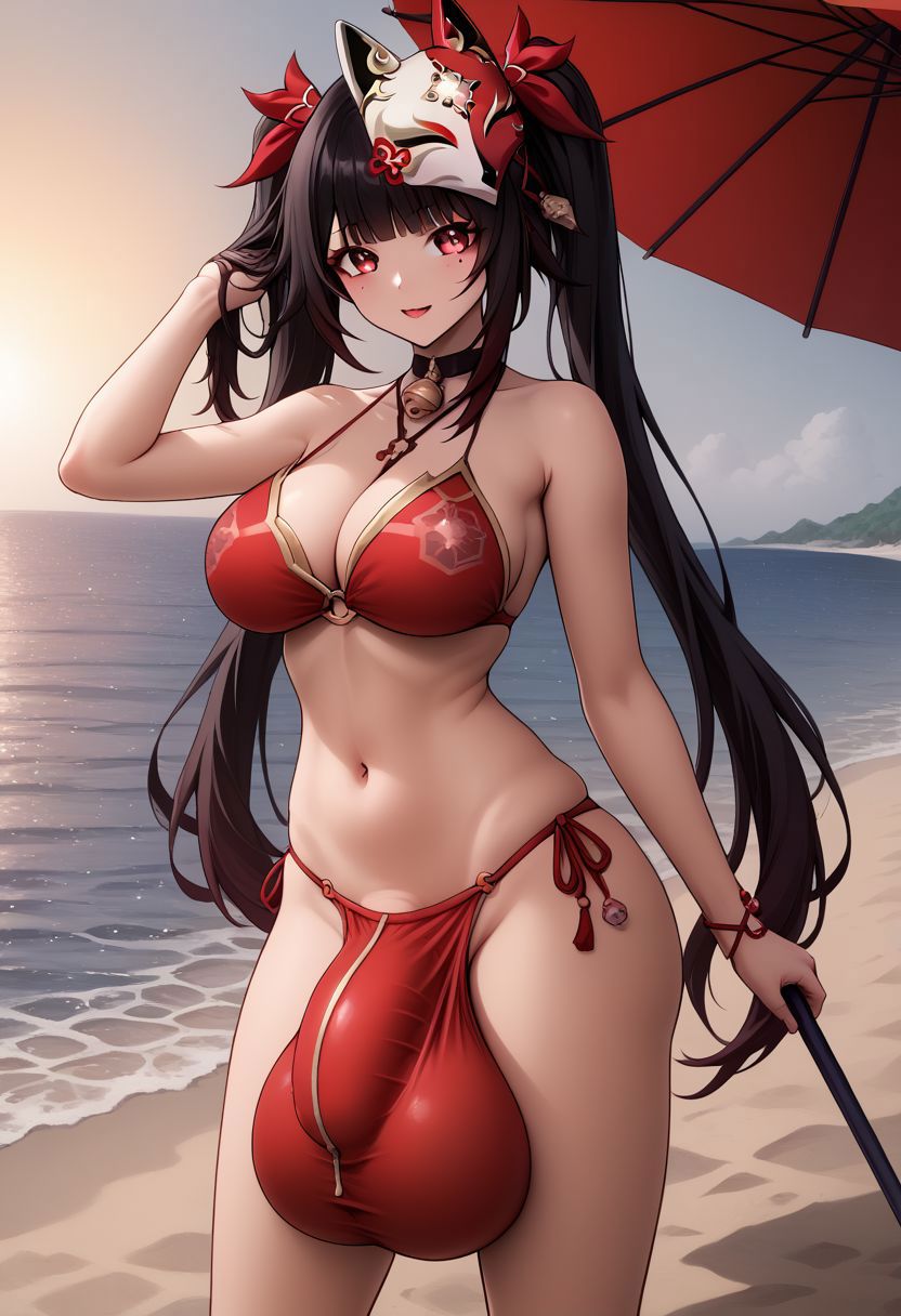 1futa :d ai_generated anime balls_bigger_than_penis balls_under_clothes bangs bare_arms bare_shouders beach bell big_balls big_breasts big_penis big_testicles bikini black_choker black_hair bracelet bulge choker civitai cleavage flaccid flaccid_penis flower fox_mask full-package_futanari futa_only futanari hair_flower hair_ornament halterneck holding holding_object honkai:_star_rail huge_balls huge_breasts huge_bulge huge_testicles jewelry jingle_bell long_hair looking_at_viewer mask mask_on_head mizuiro01 neck_bell o-ring ocean oil-paper_umbrella open_mouth outdoors pelvic_curtain penis_in_bikini penis_in_swimsuit penis_under_clothes red_bikini red_eyes red_swimsuit side-tie_bikini_bottom smile solo solo_futa sparkle_(honkai:_star_rail) standing stomach string_bikini swimsuit testicles things twintails umbrella