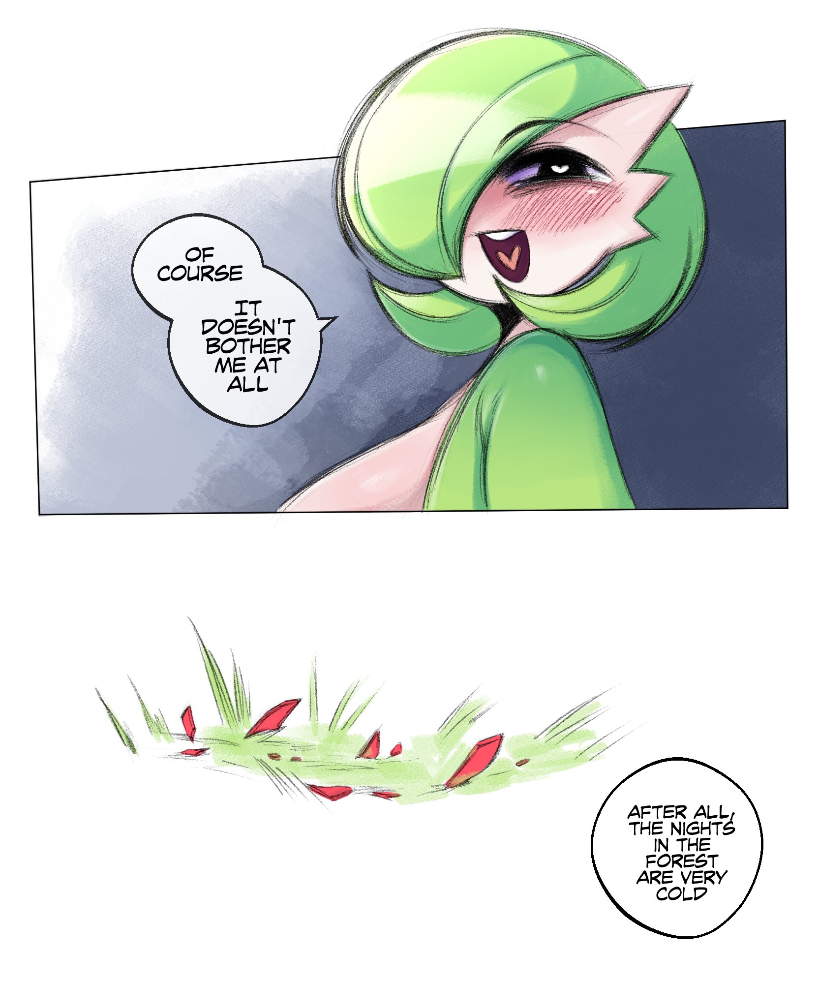 1boy, 1girls, anthro, dialogue, english text, female, gardevoir, generation 3 pokemon, green hair, hi res, human, human male, human on anthro, interspecies, male, nintendo, pokémon (species), pokemon, pokemon (species), pokephilia, saltyxodium, short hair
