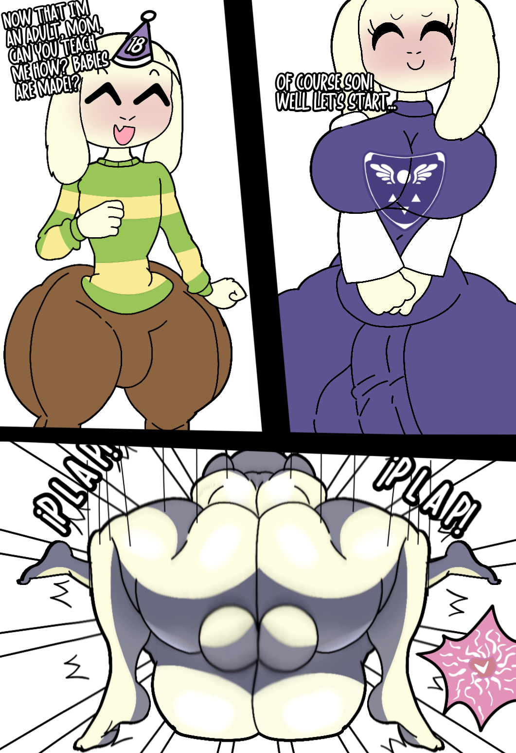 1boy 1futa age_difference anthro asriel_dreemurr ass big_butt big_penis bovid breed cameltail caprine clapping clothed clothed/nude clothing completely_nude cub dialogue duo erection erection_under_clothing femboy from_front_position furu_flami futa_on_male futanari genitals goat herm hi_res impregnation inbreeding incest intersex intersex/male male male_impregnation mammal mating_press monster_femboy mother mother_and_child mother_and_son nude nude_futanari parent parent_and_child parent_and_son penis sex size_difference son submissive submissive_male thick_thighs toriel undertale undertale_(series)