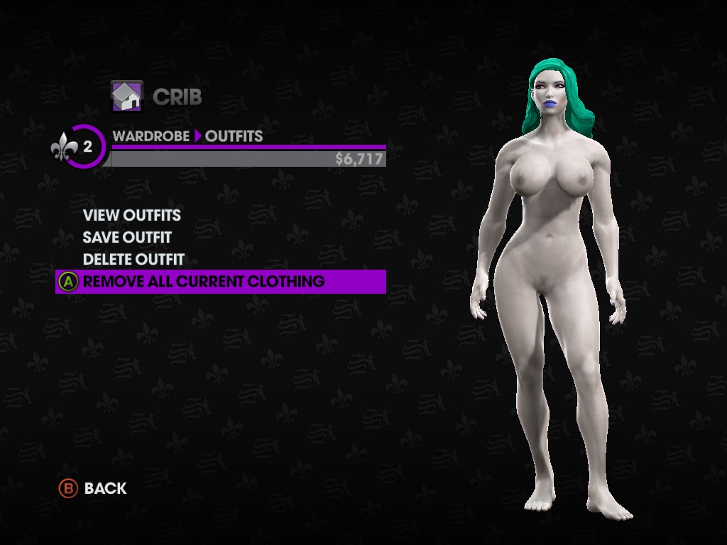 1girls 3d blue_hair breasts female lipstick nipples nude playa_(saints_row) saints_row saints_row_the_third solo tagme white_skin