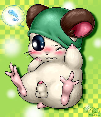 1boy artist_request blush cappy_(hamtaro) hamtaro_(series) penis solo solo_male