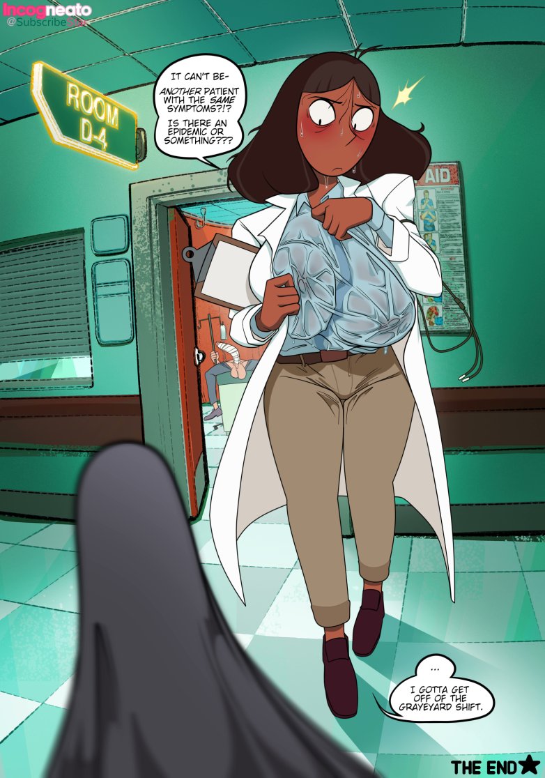 1girl, 1girls, before sex, belt, big breasts, blush, blushing, breasts, bulge, bulge through clothing, bulge under clothes, cartoon network, coat, comic, concerned, dark skin, dark-skinned female, doctor, doctor on patient, english, english dialogue, english text, female, full body, hag, imminent sex, incogneato, large breasts, long hair, mature, mature female, mature woman, medical examination, milf, mommy, mother, pants, penis bulge, point of view, pov, pov male, priyanka maheswaran, sagging, sagging breasts, saggy boobs, saggy breasts, scared, see-through, see-through clothes, see-through clothing, see-through shirt, shirt, shoes, steven universe, sweatdrop, sweating, sweaty, sweaty body, sweaty breasts, text, text bubble, voluptuous, voluptuous female, wet, wet body, wet clothes, wet clothing, wet shirt, white coat