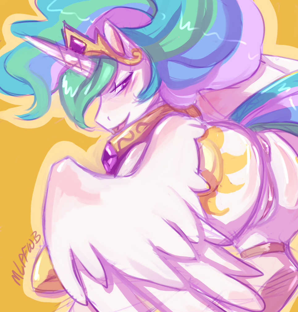 alicorn blue_hair equine female friendship_is_magic mlpfwb my_little_pony princess_celestia_(mlp) tagme