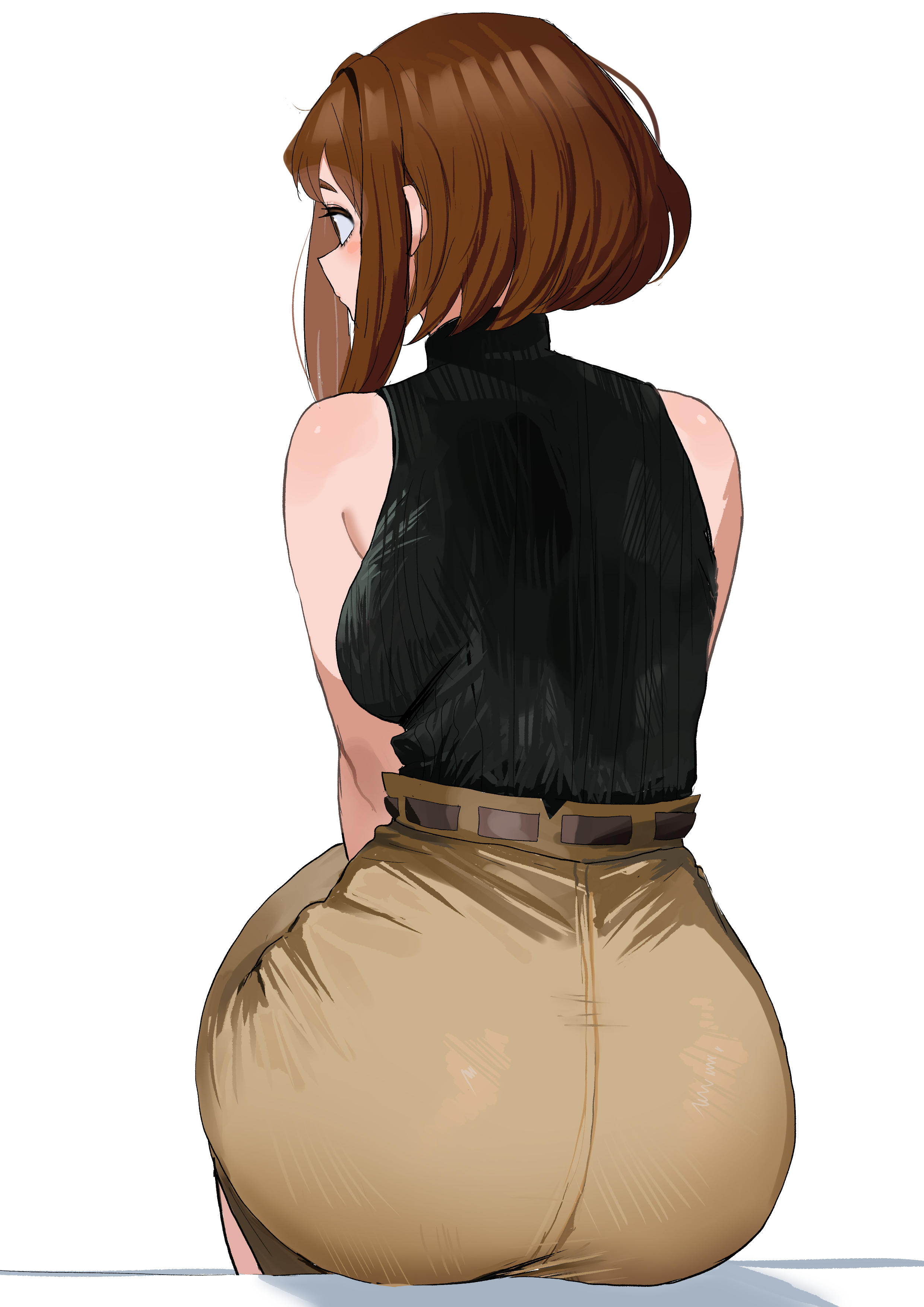 1girls, ass, big ass, boku no hero academia, breasts, female, female focus, female only, female thick thighs, large ass, light skin, light-skinned female, my hero academia, my hero academia (finale), ochako uraraka, post-timeskip, solo, thick thighs, thighs, wide hips, zd (pixiv6210083), zdoor 616