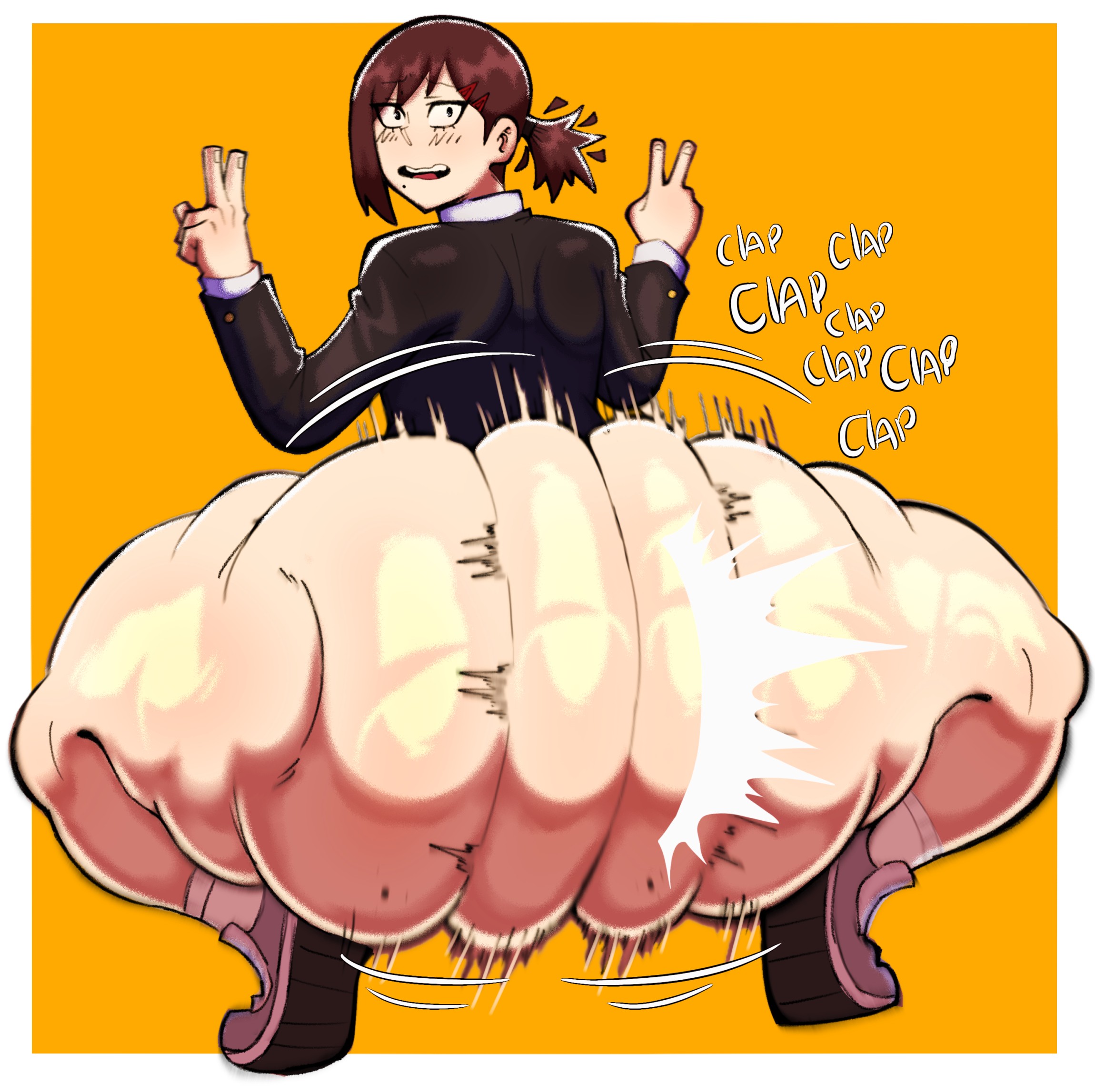 chainsaw man, higashiyama kobeni, huge ass, luizinbk, thick thighs, twerking, vireltsuki