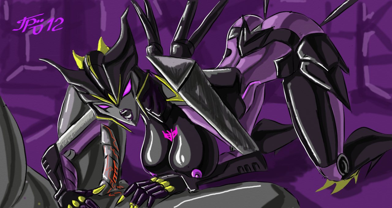 airachnid alien alien_girl breasts grriva imminent_fellatio imminent_oral machine mechanical megatron purple_body purple_nipples purple_skin robot robot_girl sucking transformers transformers_prime