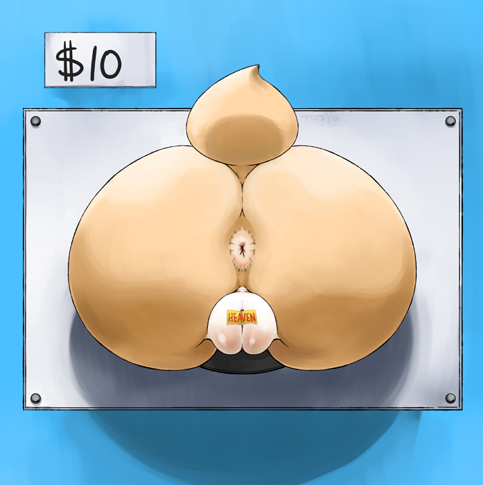 anthro anus ass back_view beige_fur color cream_the_rabbit female female_only fur furry furry_ass furry_tail kabeshiri public_use reverse_gloryhole sega solo sonic_(series) tail through_wall tojyo unconsentual_prostitution vulva