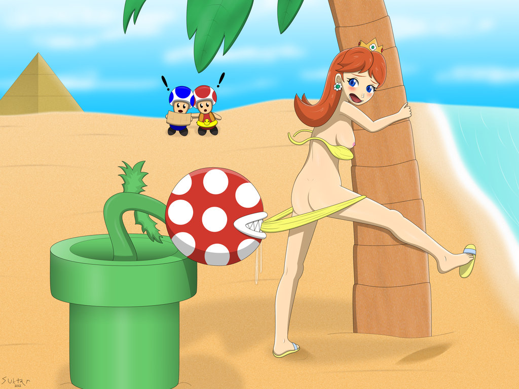 ass breasts female human mario_(series) nintendo nipples piranha_plant princess_daisy straight_hair suktar super_mario_bros. super_mario_land toad_(mario) warp_pipe