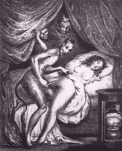 achille_deveria antique demon female fine_art greyscale human interspecies male monochrome sleeping straight_hair