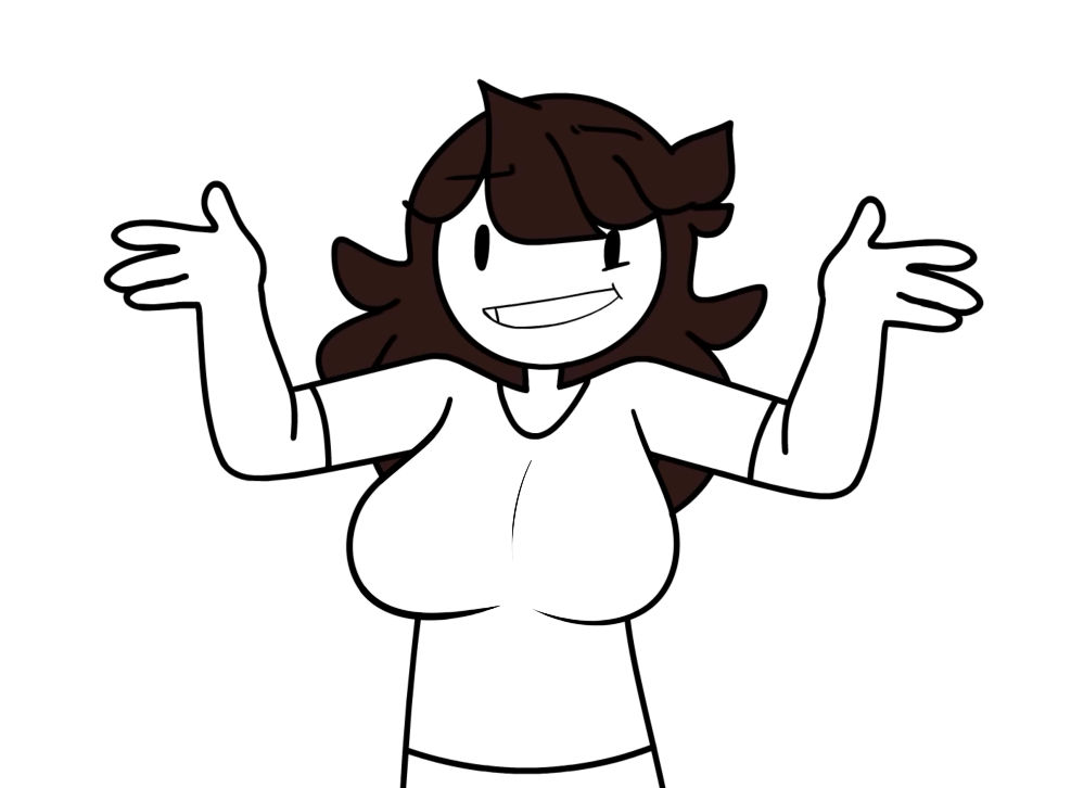 1girls alternate_breast_size big_breasts breasts brown_hair edit jaiden jaiden_animations large_breasts real_person shrug solo spacetoofar youtuber