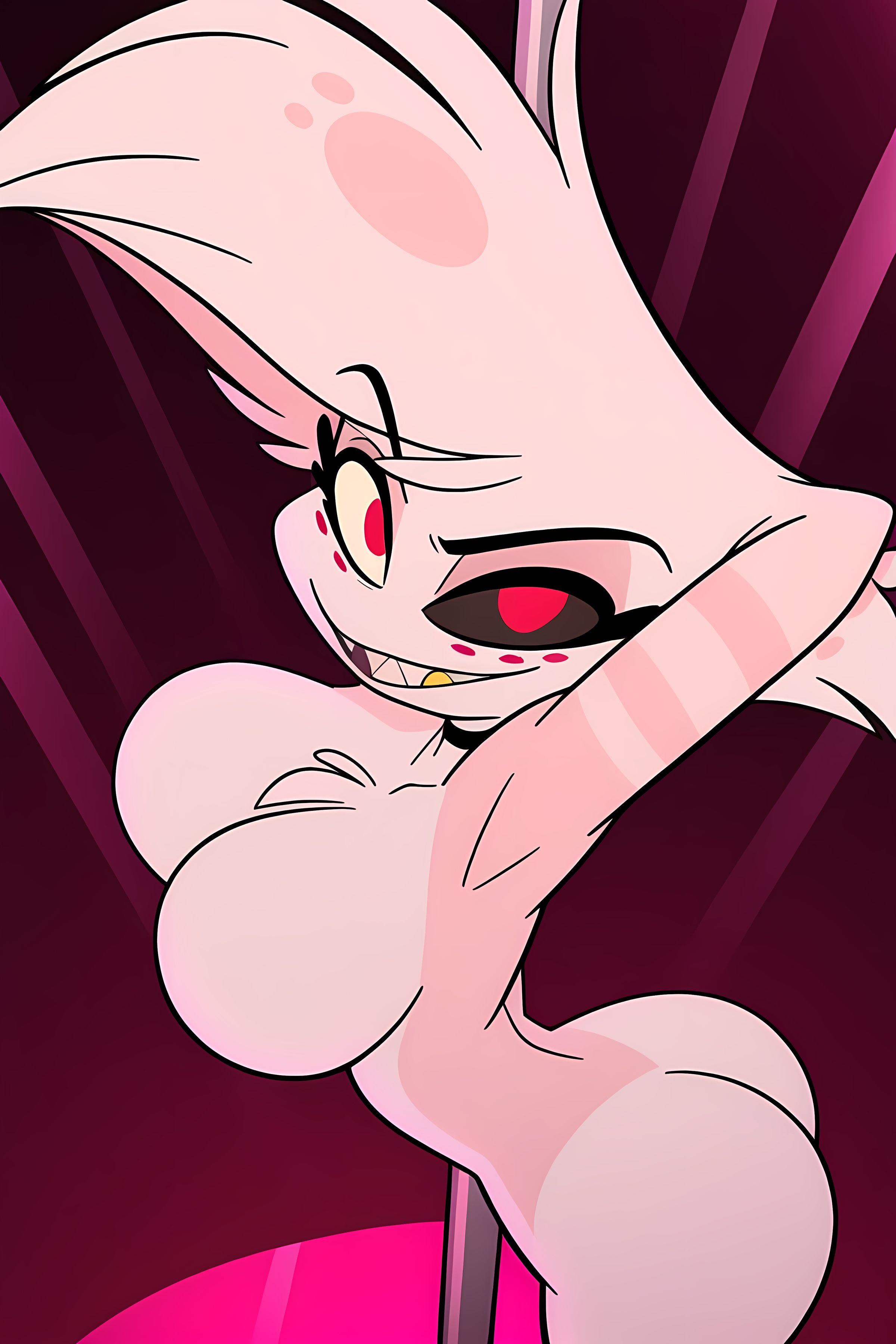 ai generated, angel dust, angel dust (hazbin hotel), big breasts, bikini, breasts, female, female angel dust, hazbin hotel, looking at viewer, nude, pinku, pinku.ai, tagme, vivienne medrano, vivziepop