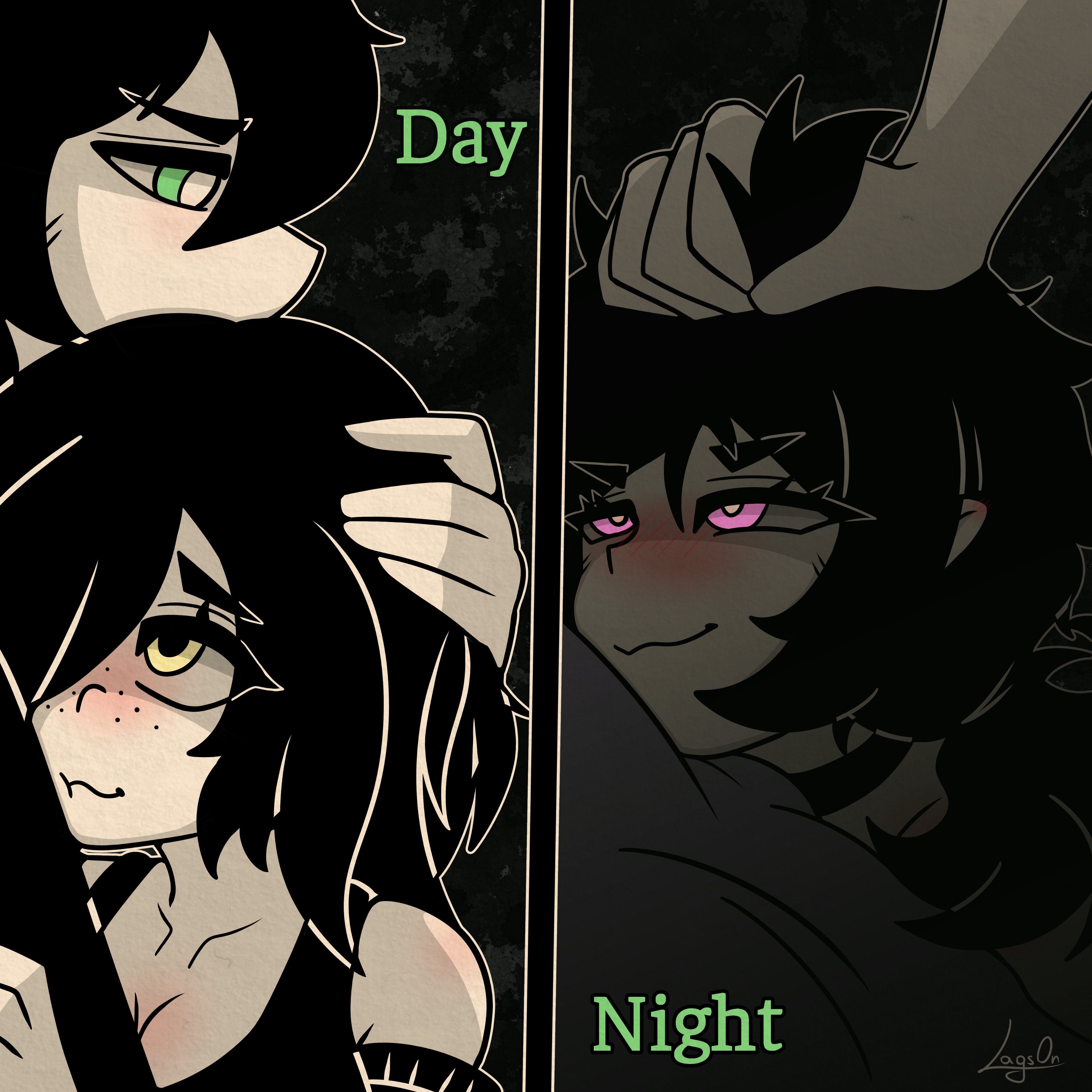 1boy, 2d, 2girls, andrew graves, ashley graves, black hair, blush, brother and sister, cheating, cheating boyfriend, choker, female, from behind, goth, grabbing hair, green eyes, hair grab, hand in hair, holding hair, human, human female, implied incest, implied sex, incest, julia (the coffin of andy and leyley), lagsoff, lagson, male, netorare, ntr, pink eyes, pleasure face, rough sex, sex, siblings, straight, the coffin of andy and leyley, yellow eyes