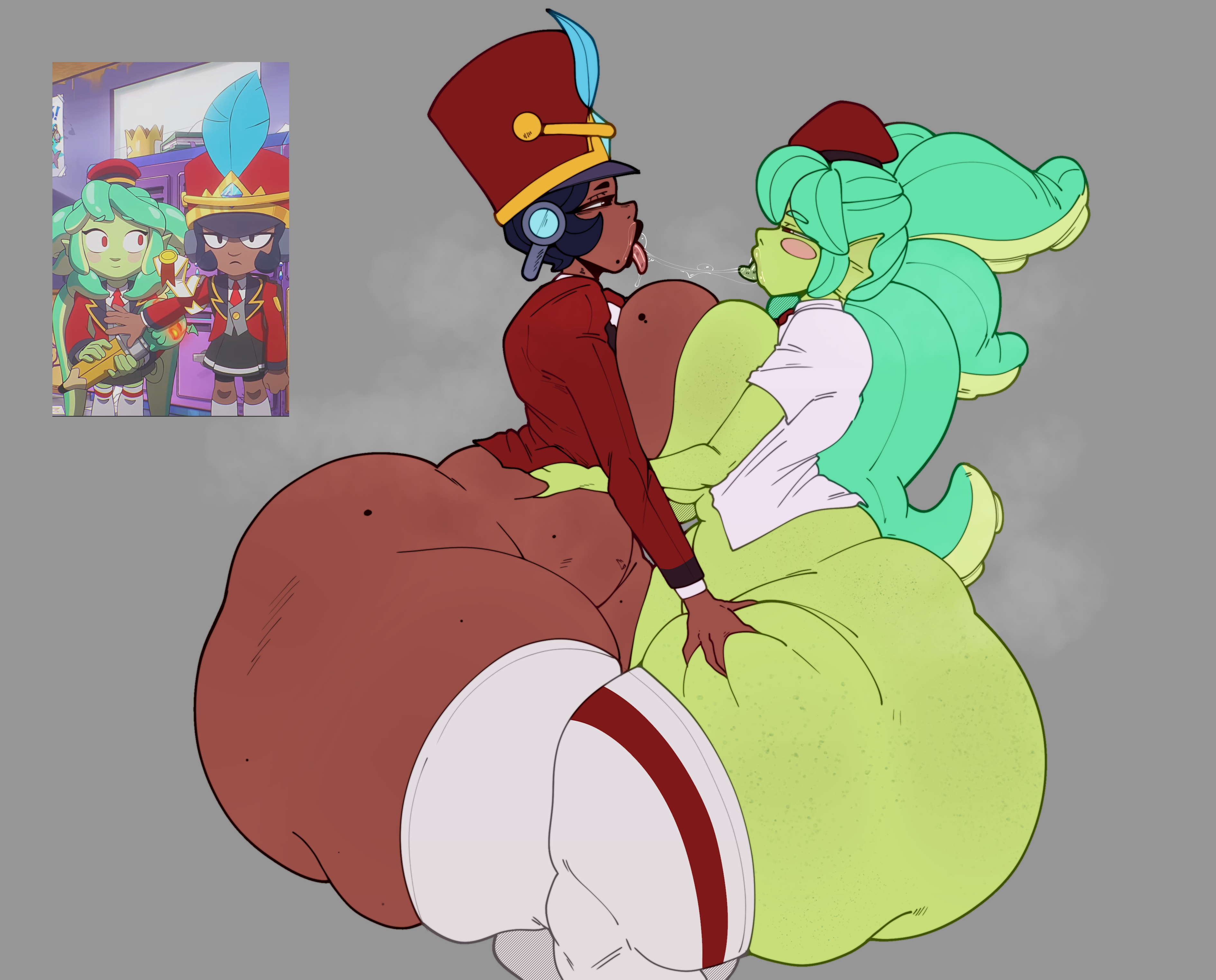 2d, 2girls, after kiss, ame momos, brawl stars, making out, mandy (brawl stars), najia (brawl stars), tagme, yuri