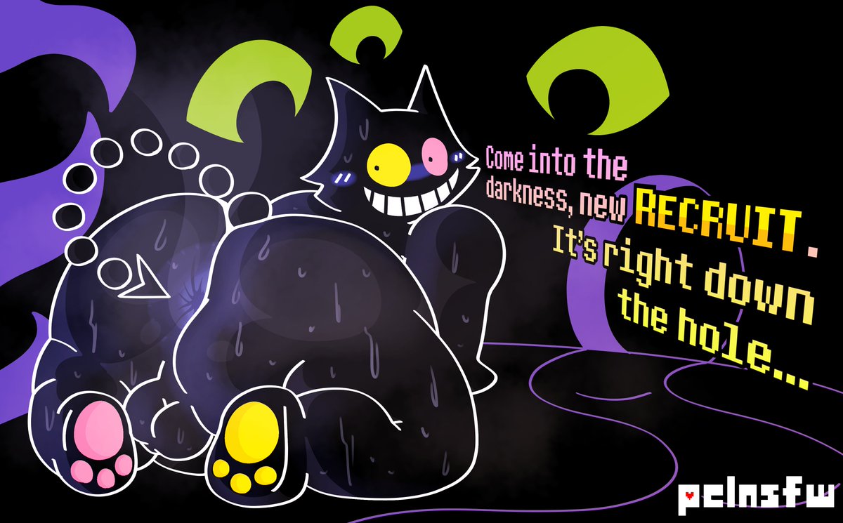 ..., 1boy, abstract background, all fours, anthro, anus, ass, ass focus, backsack, balls, big ass, big balls, big butt, black body, black fur, blush, bodily fluids, deltarune, dialogue, domestic cat, felid, feline, friend (deltarune), genitals, heterochromia, huge ass, huge butt, looking at viewer, looking back, male, male only, mammal, multicolored pawpads, musk, musk clouds, pawpads, pelnsfw, pink sclera, presenting, presenting hindquarters, puffy anus, rear view, smile, solo, spade tail, sweat, sweatdrop, sweaty ass, tail, testicles, text, thick thighs, undertale (series), wide hips, yellow sclera