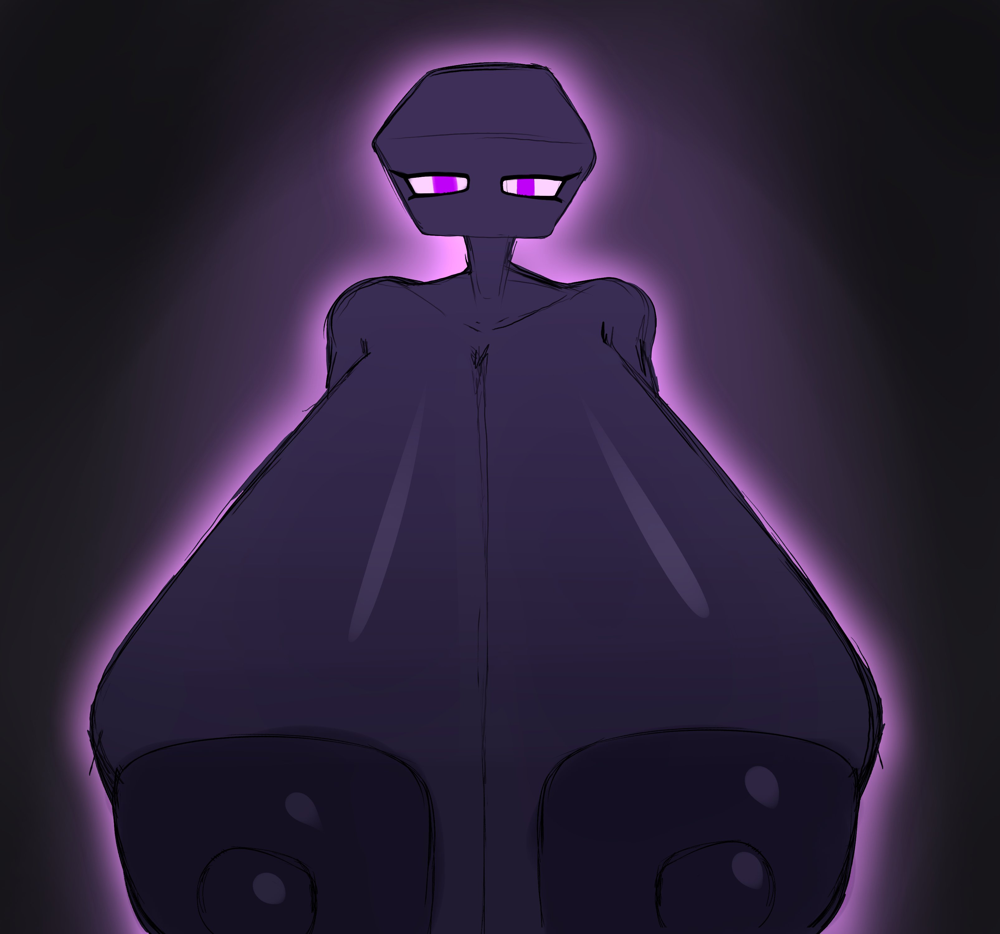 1female, 1females, 1girl, 1girls, 2026, black body, enderman, enderman (minecraft), enderwoman, female, female only, fromariels, looking at viewer, minecraft, purple eyes